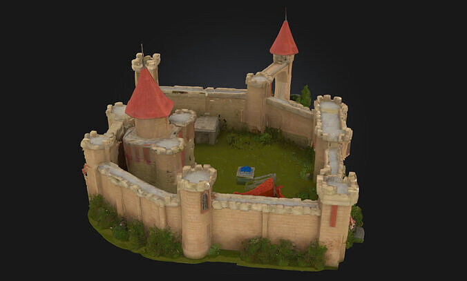 Fortress Haven Medieval Stronghold Model for Fantasy 3D model 4