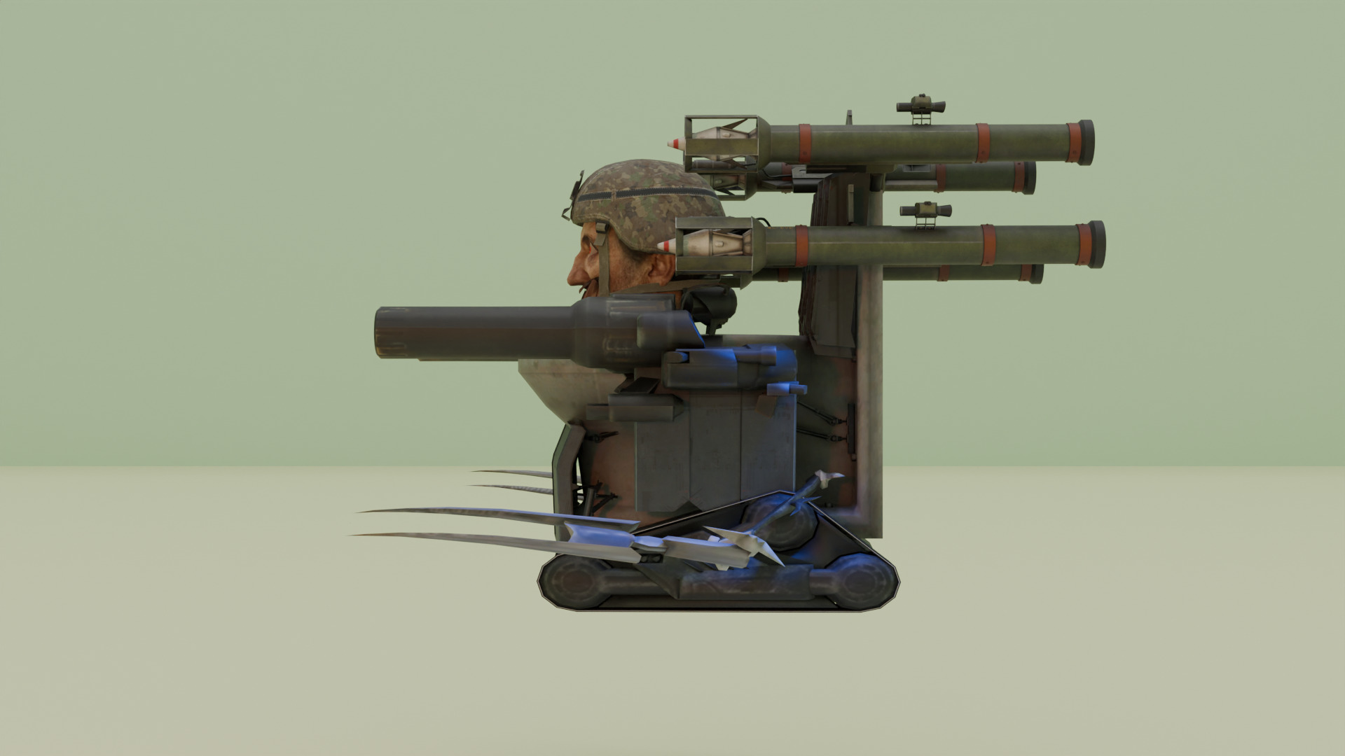 rocket laser claw skibidi toilet 3D model_1