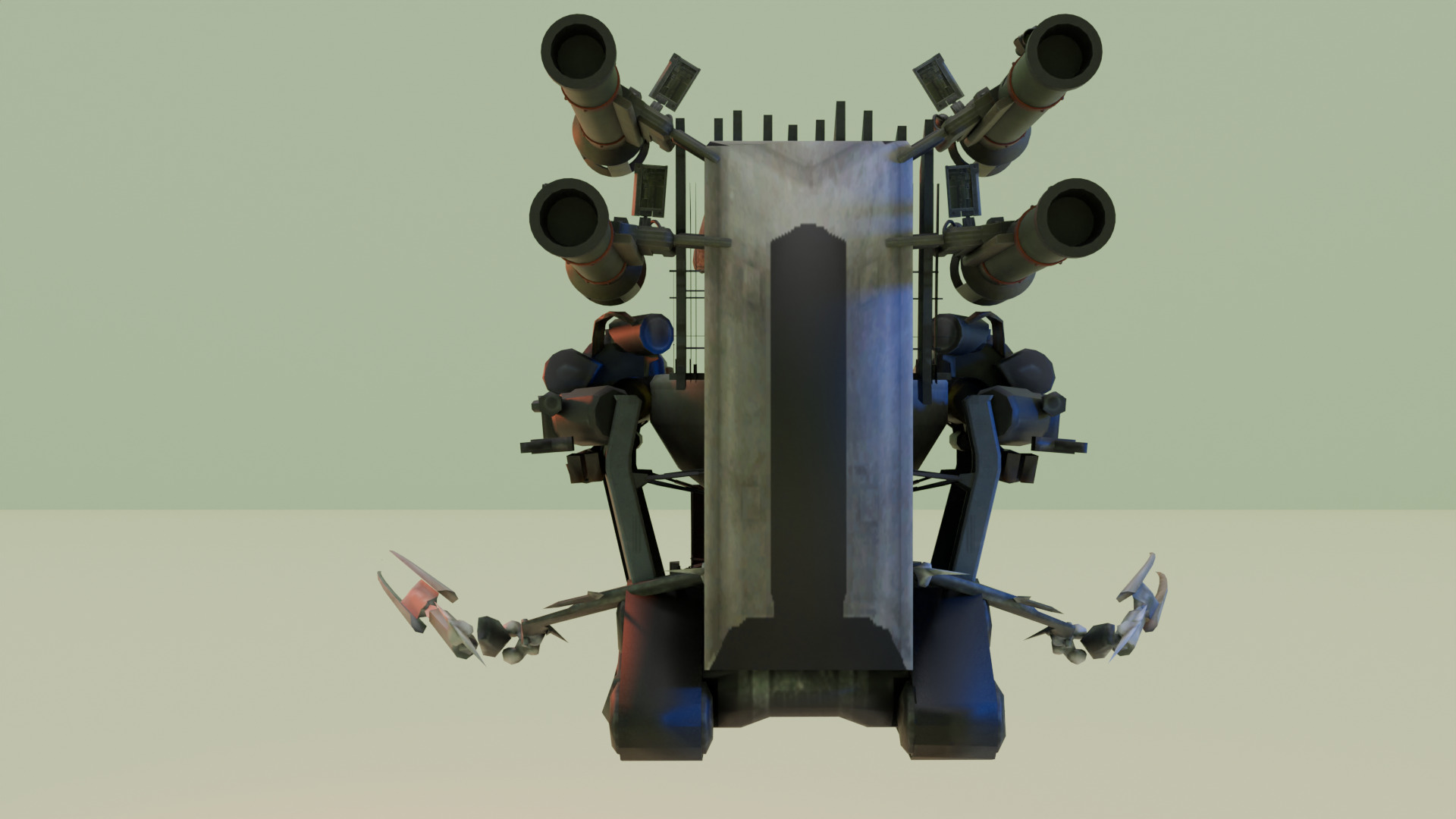 rocket laser claw skibidi toilet 3D model_2