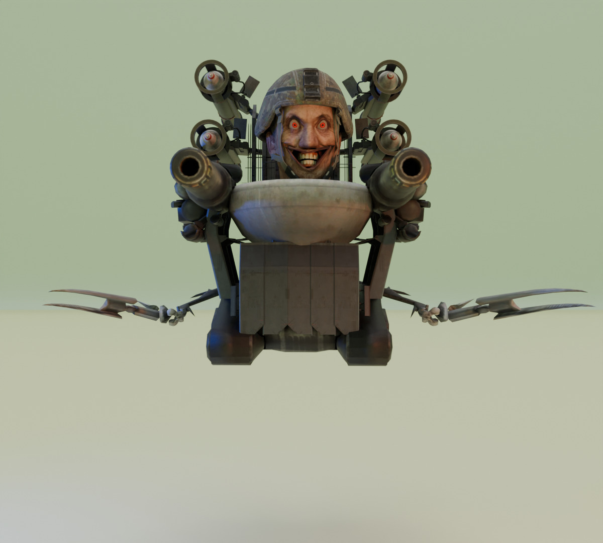 rocket laser claw skibidi toilet 3D model_5