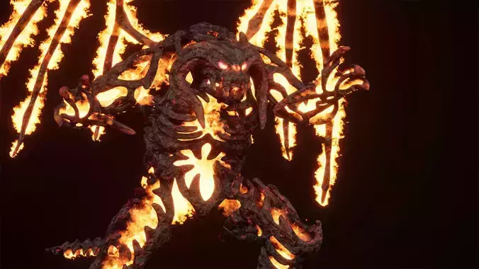 Hell demon undead low-poly game engine ready 3D model Low-poly 3D model