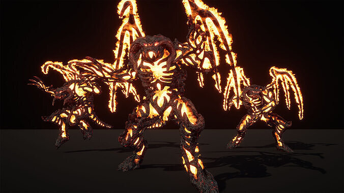 Hell demon undead low-poly game engine ready 3D model Low-poly 3D model