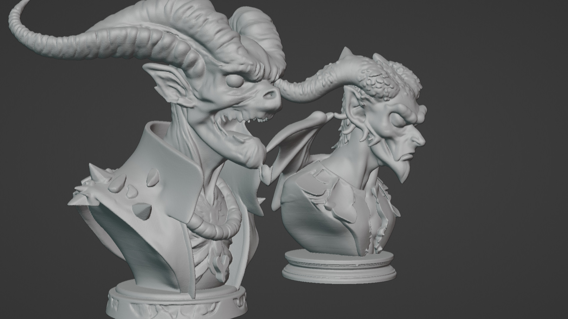 Wyrm-Touched Sorceress Busts 2-in-1 3D print model_13