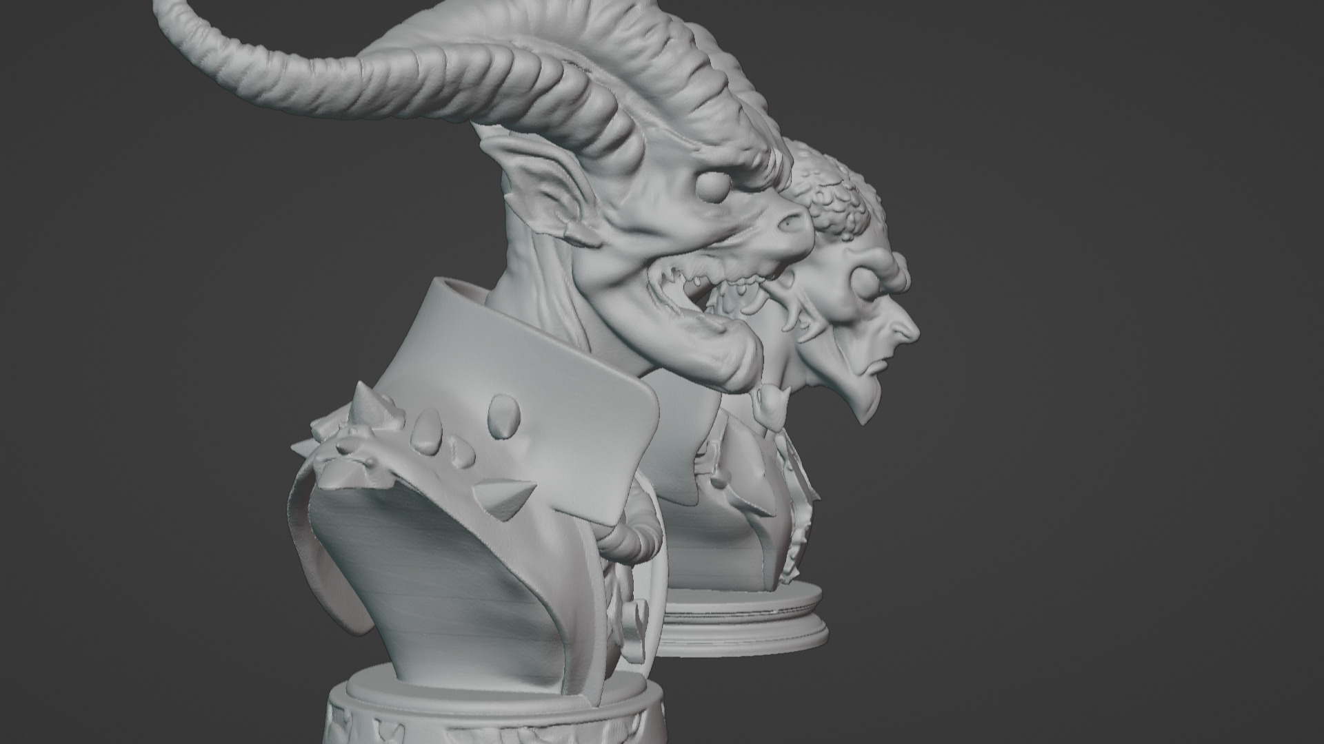 Wyrm-Touched Sorceress Busts 2-in-1 3D print model_4