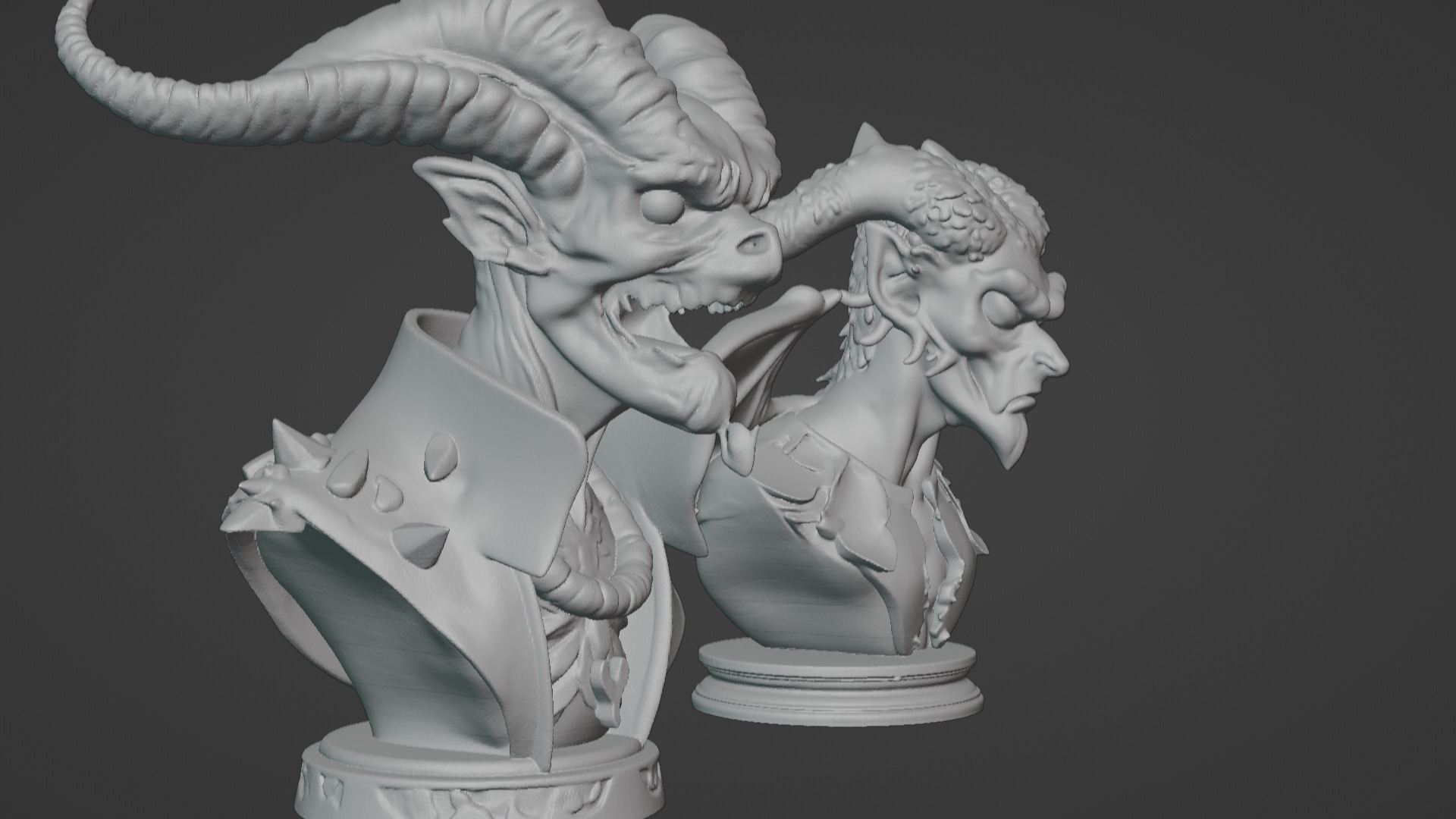 Wyrm-Touched Sorceress Busts 2-in-1 3D print model_1