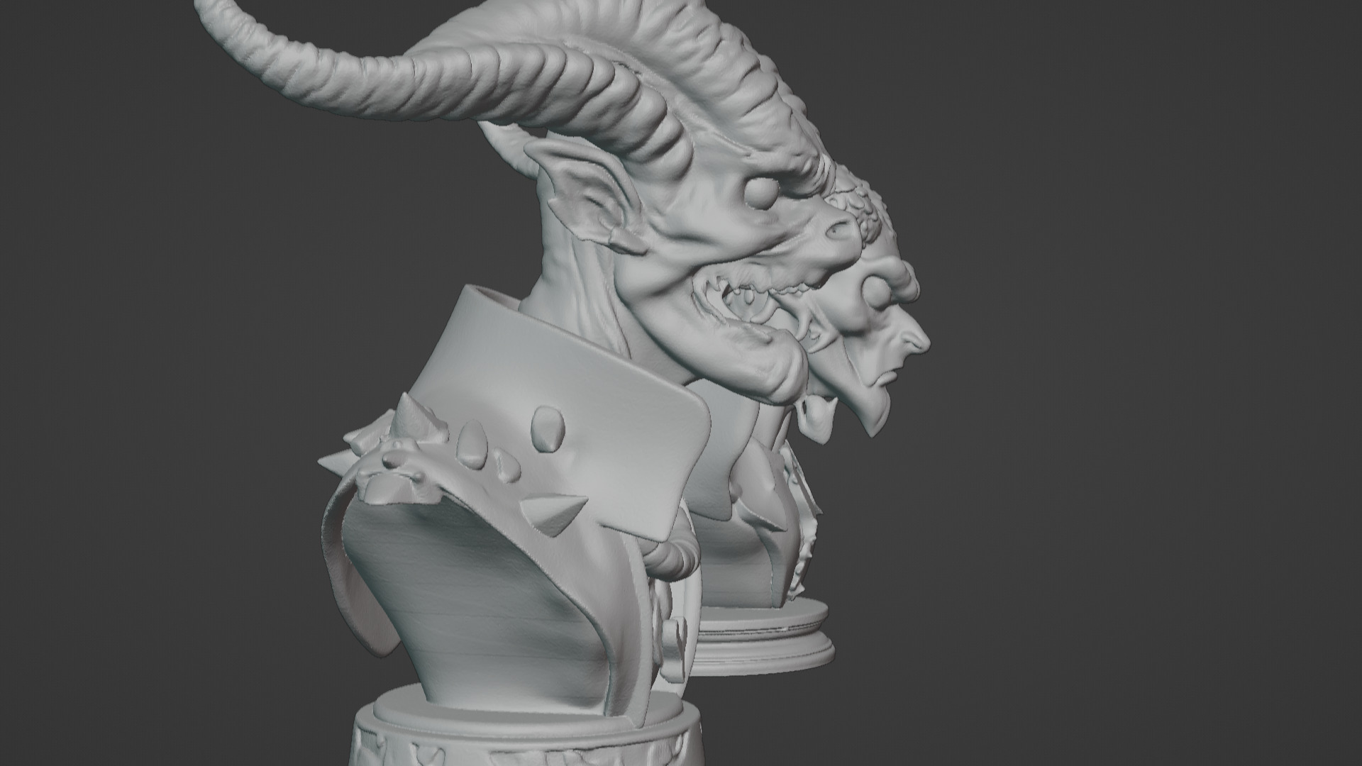 Wyrm-Touched Sorceress Busts 2-in-1 3D print model_8