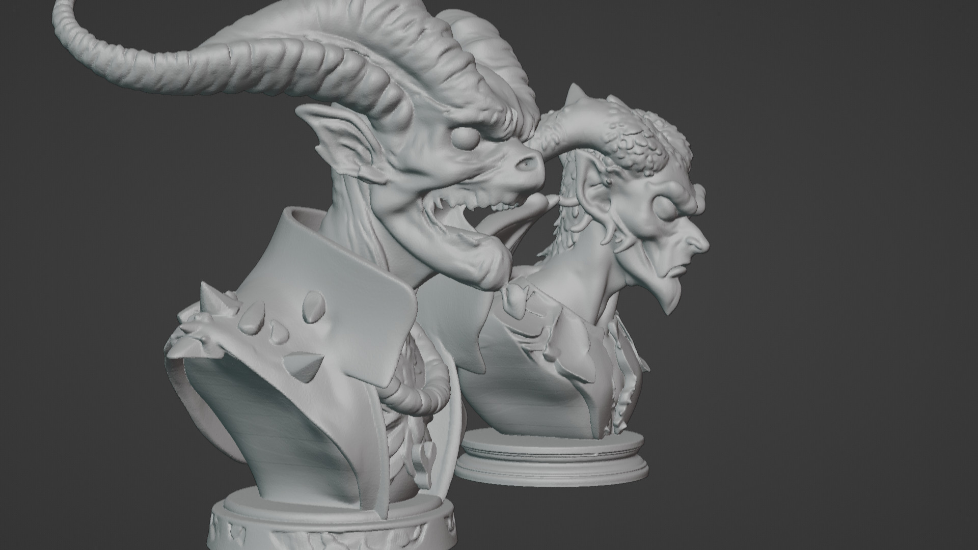 Wyrm-Touched Sorceress Busts 2-in-1 3D print model_9