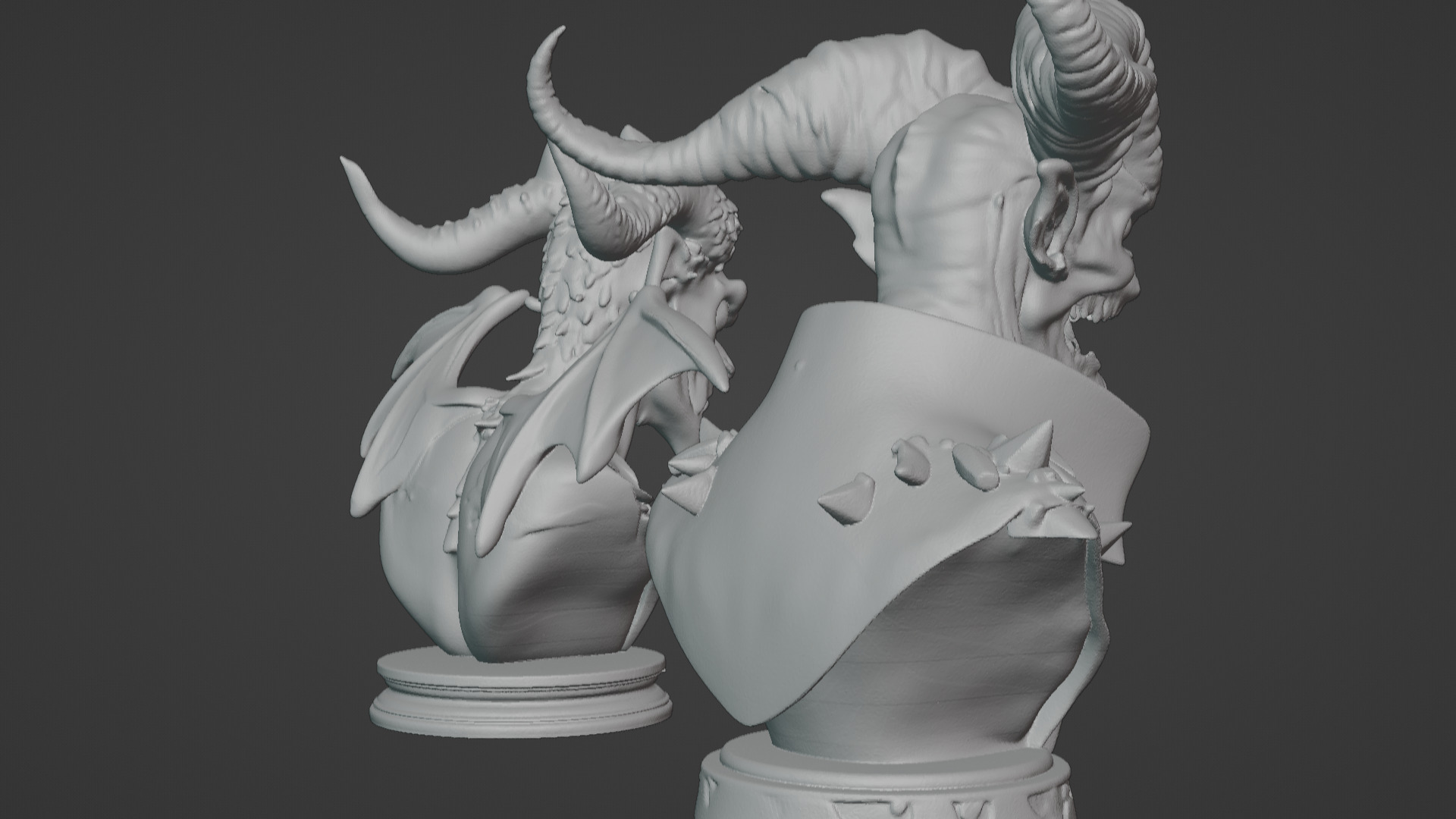 Wyrm-Touched Sorceress Busts 2-in-1 3D print model_16