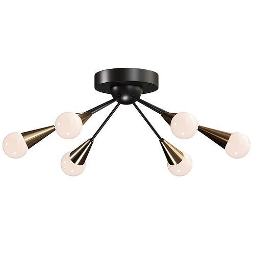  Andrea 6 Light Metal Semi Flush Mount 3D model