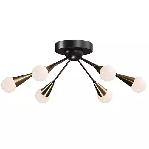  Andrea 6 Light Metal Semi Flush Mount