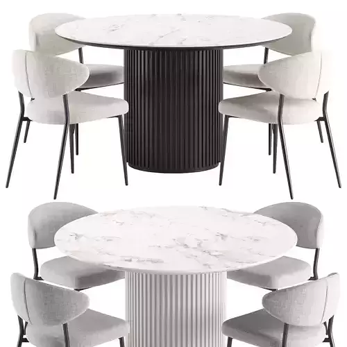Adele Dining Chair and Austin Dining Table 3D model
