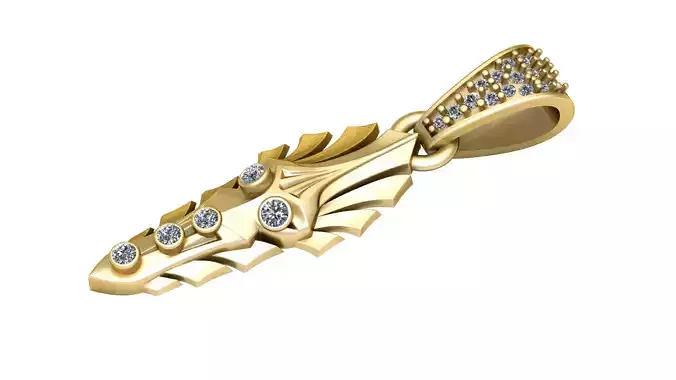 Gold Pendant  3D printable model      