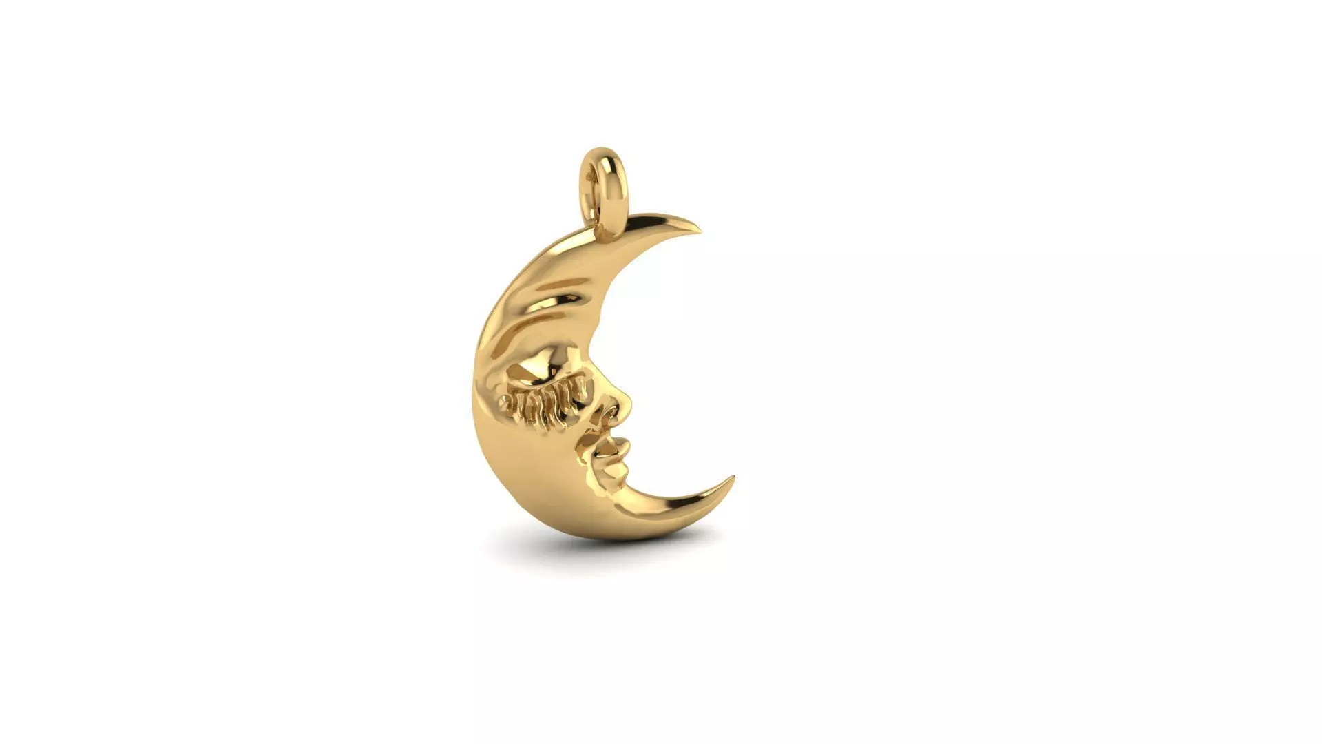 moon pendant 3D print model_0