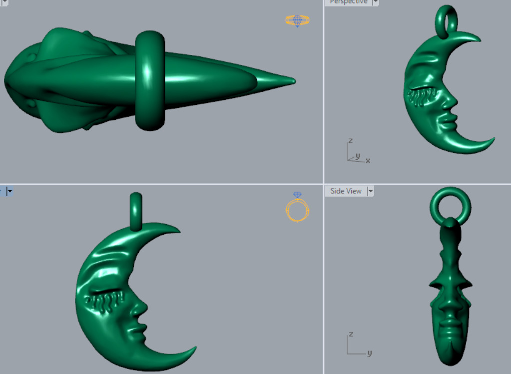 moon pendant 3D print model_1