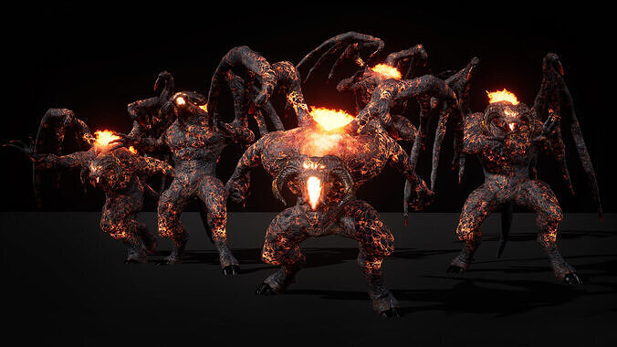 Hell demon guard low-poly game engine ready 3D model Low-poly 3D model