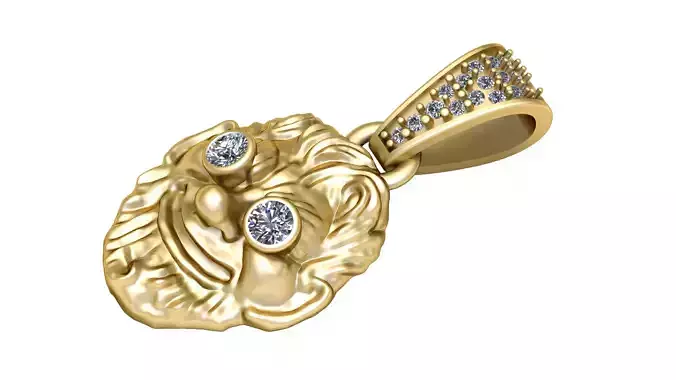 gold monkey pendant 3D printable model      