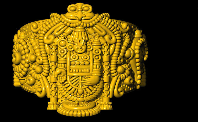 Tirupati Balaji 3D Gents Ring  3D print model