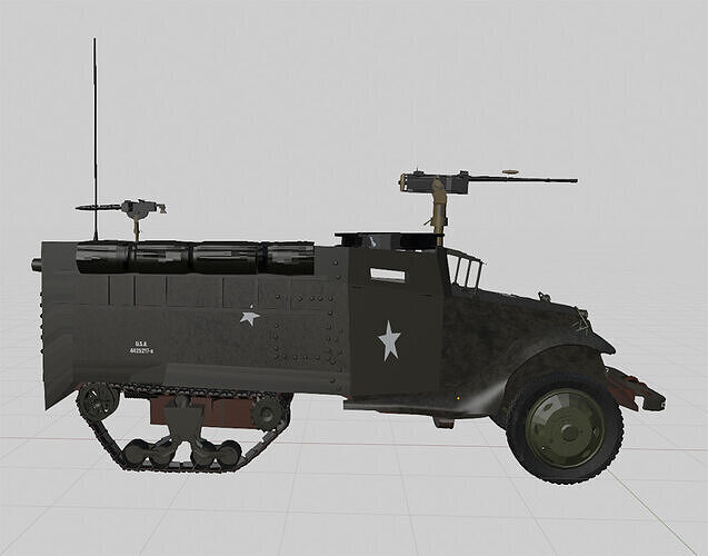WW2 American M3A1 Troop Carrier Halftrack 3D model