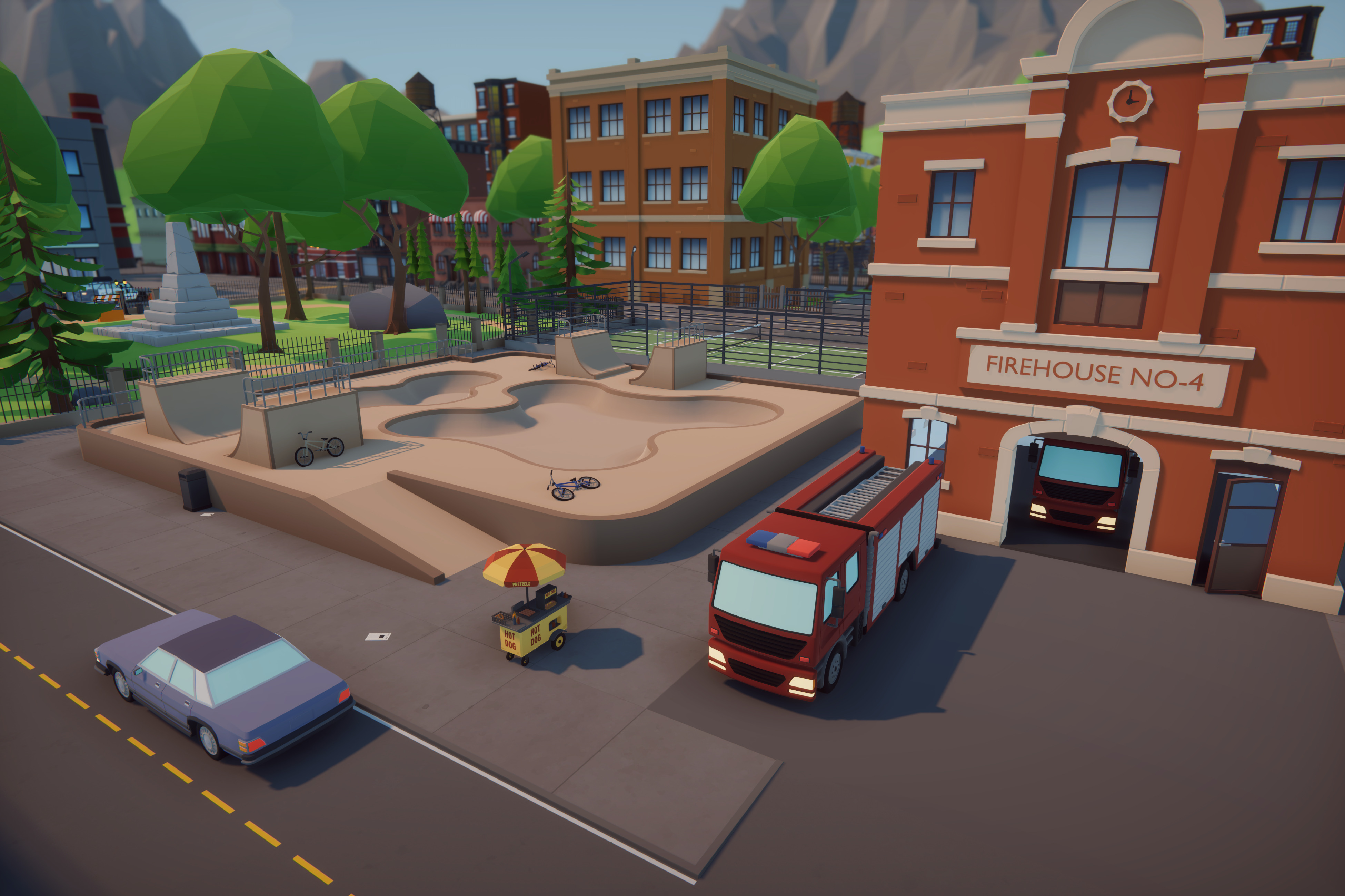 Low Poly Mega City Low-poly 3D model_11