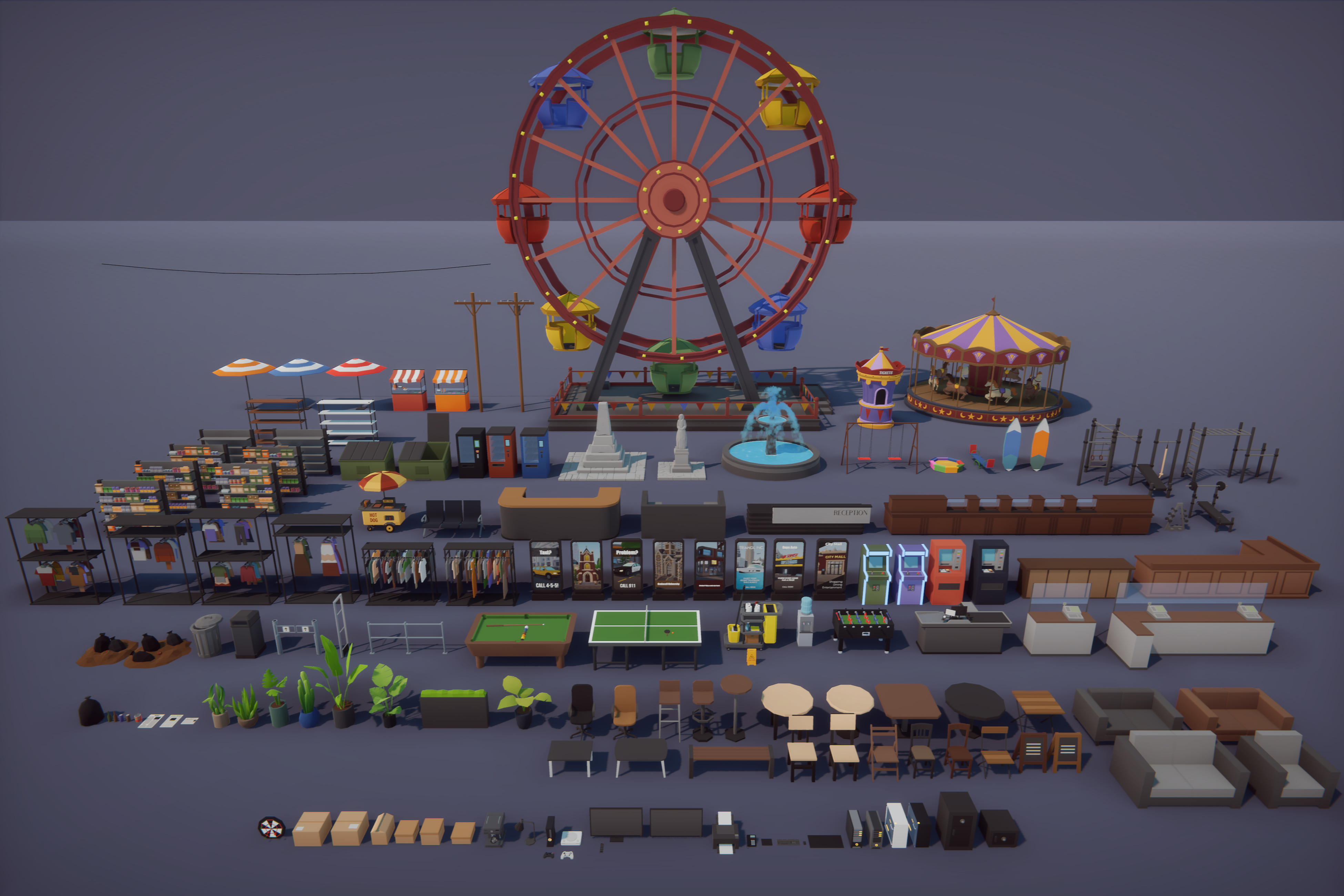 Low Poly Mega City Low-poly 3D model_33