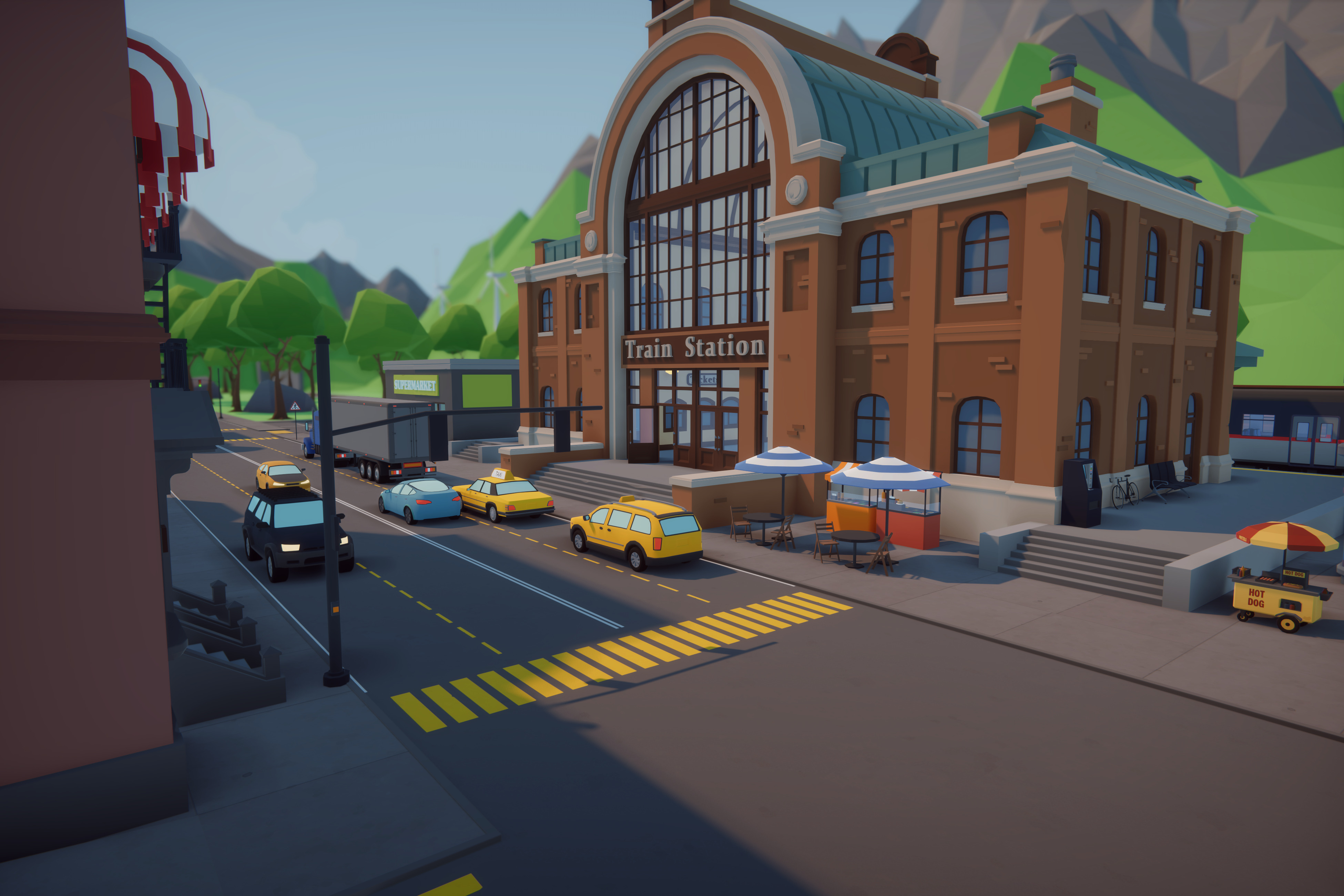 Low Poly Mega City Low-poly 3D model_14