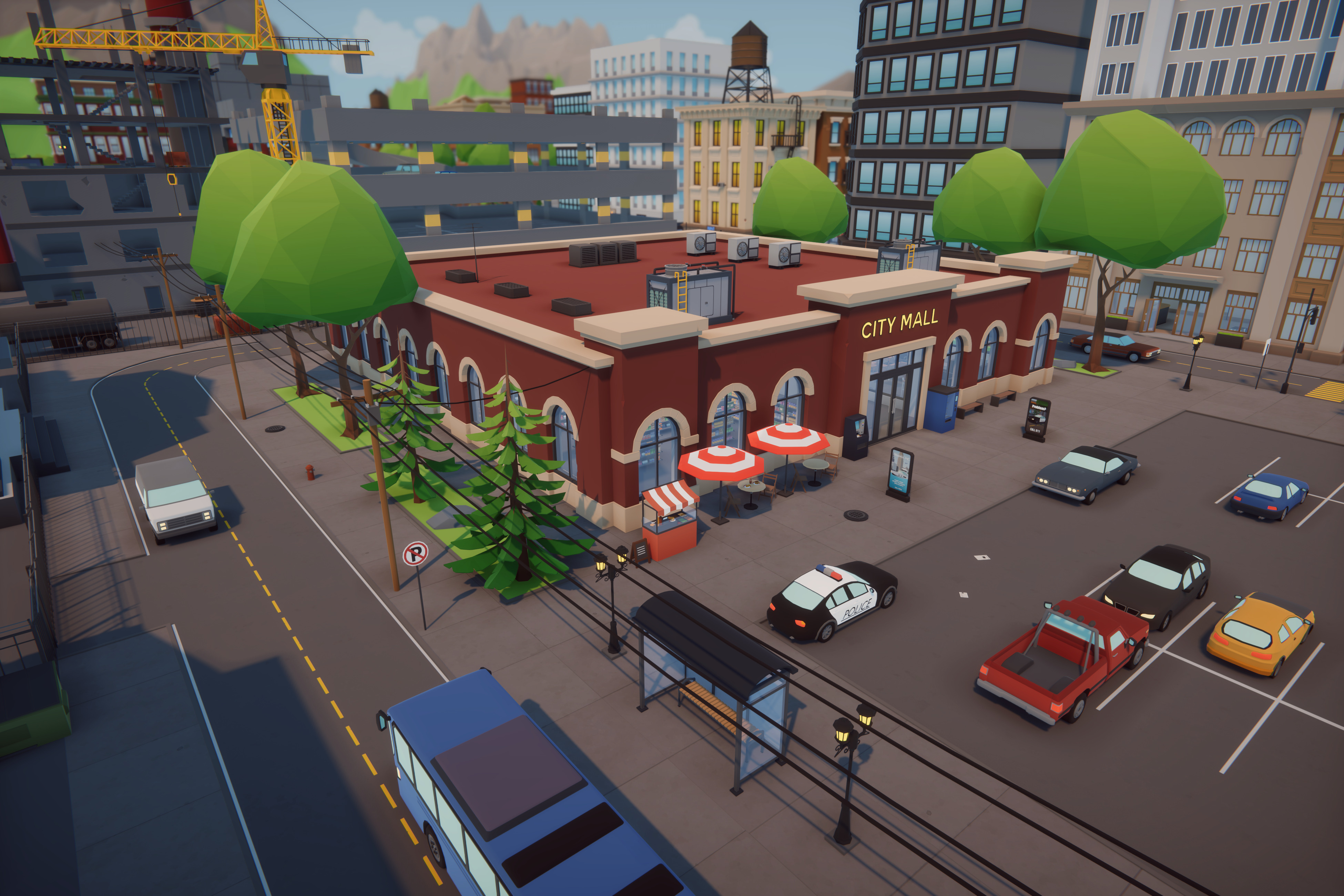 Low Poly Mega City Low-poly 3D model_12