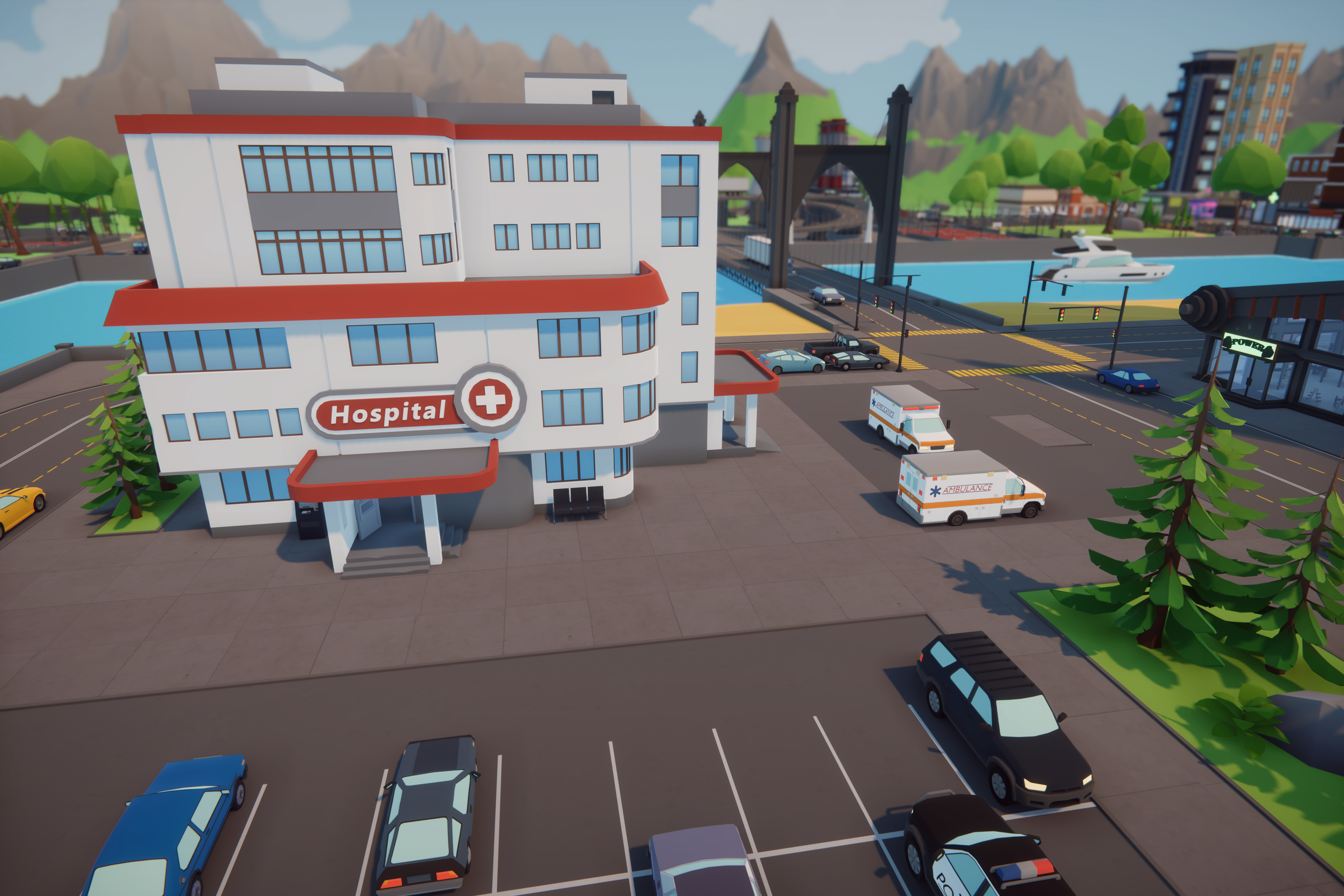 Low Poly Mega City Low-poly 3D model_16