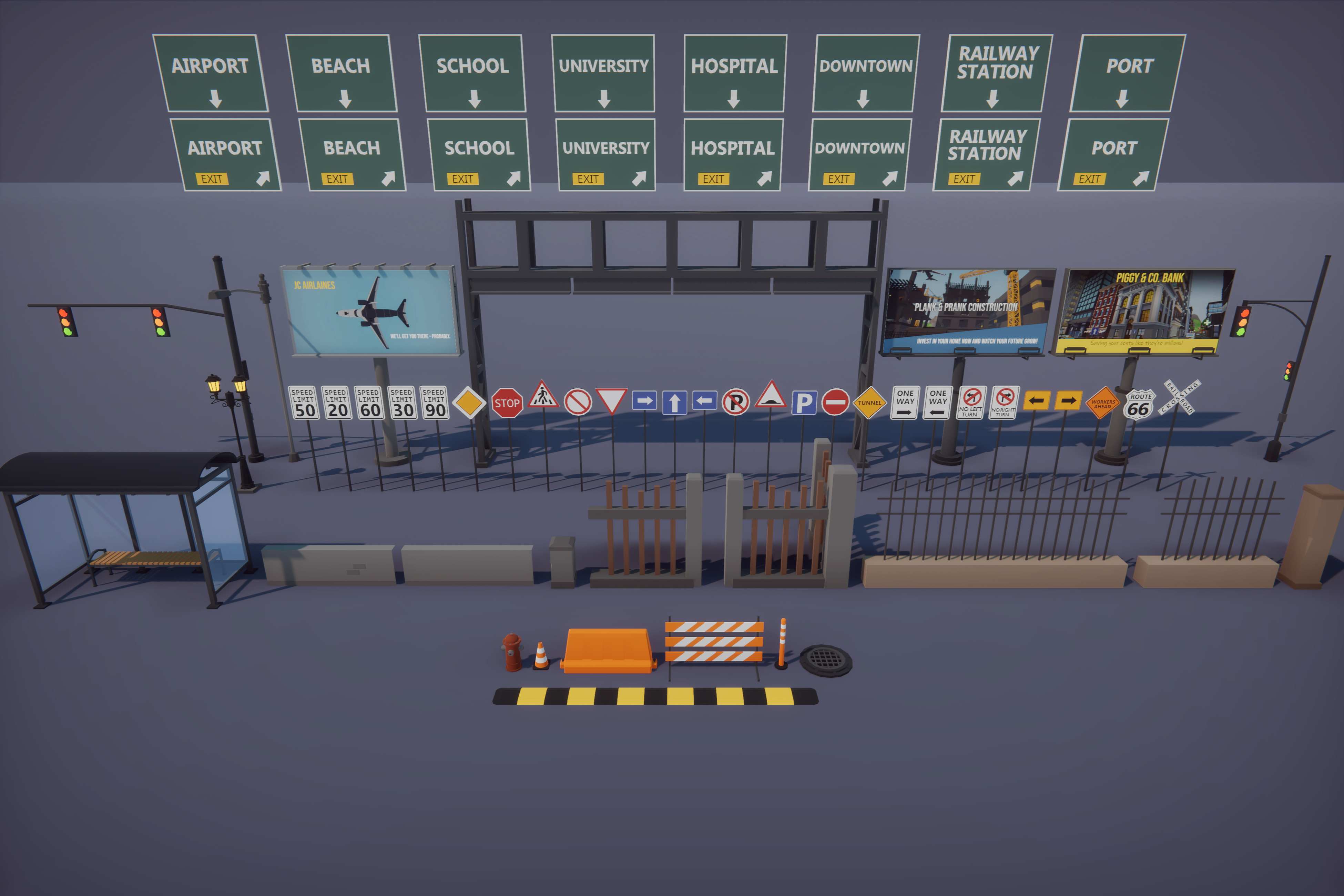 Low Poly Mega City Low-poly 3D model_35