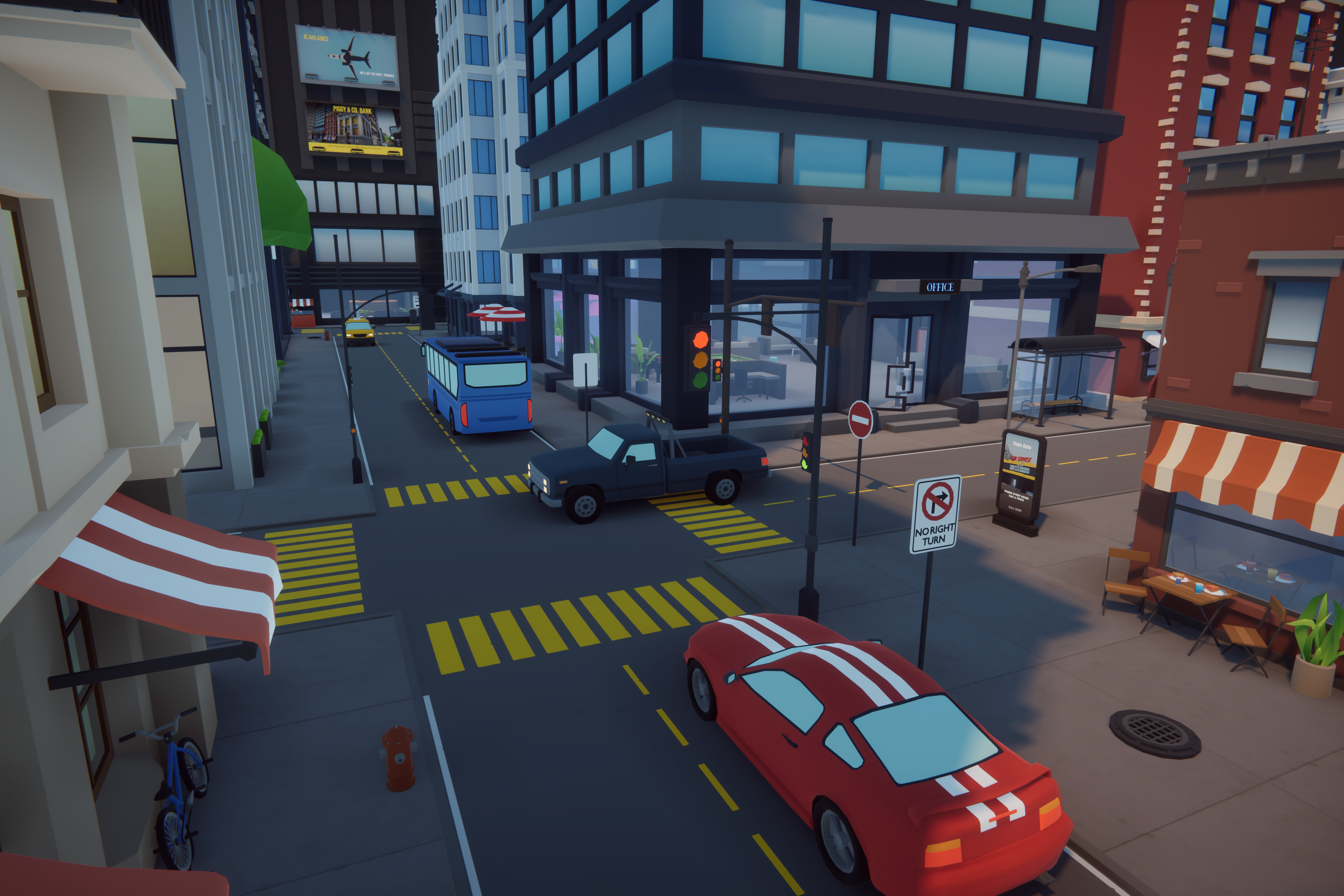 Low Poly Mega City Low-poly 3D model_9