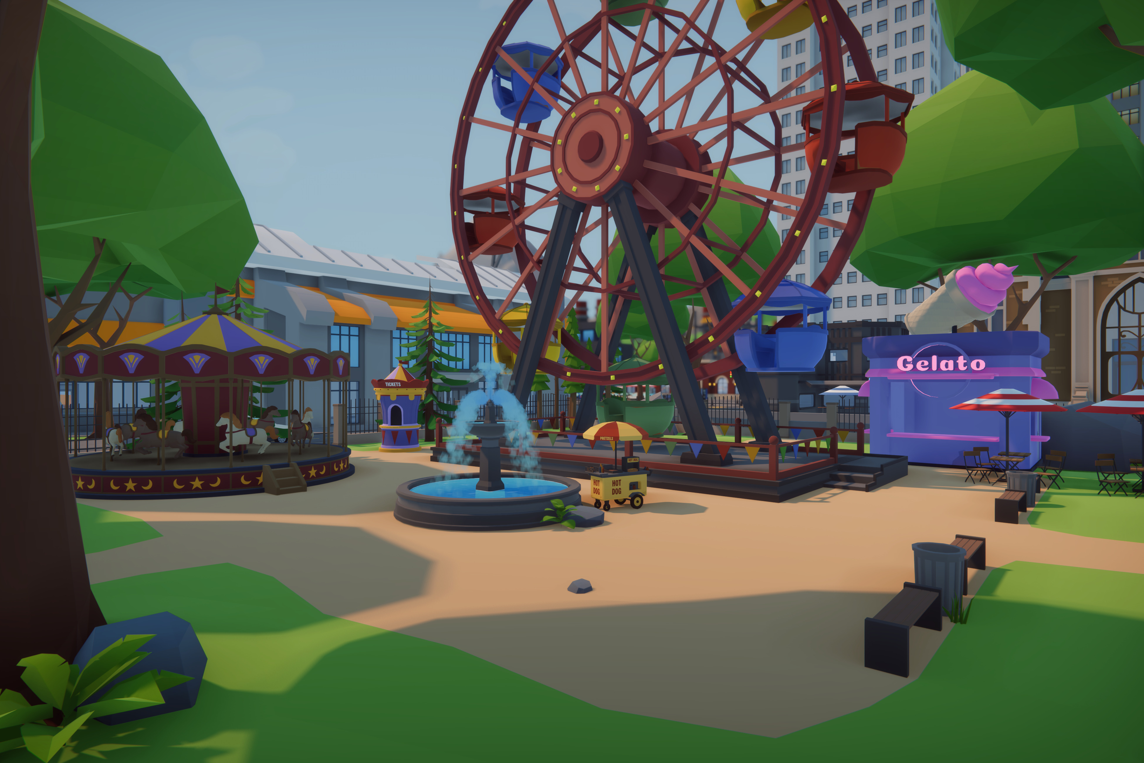 Low Poly Mega City Low-poly 3D model_25