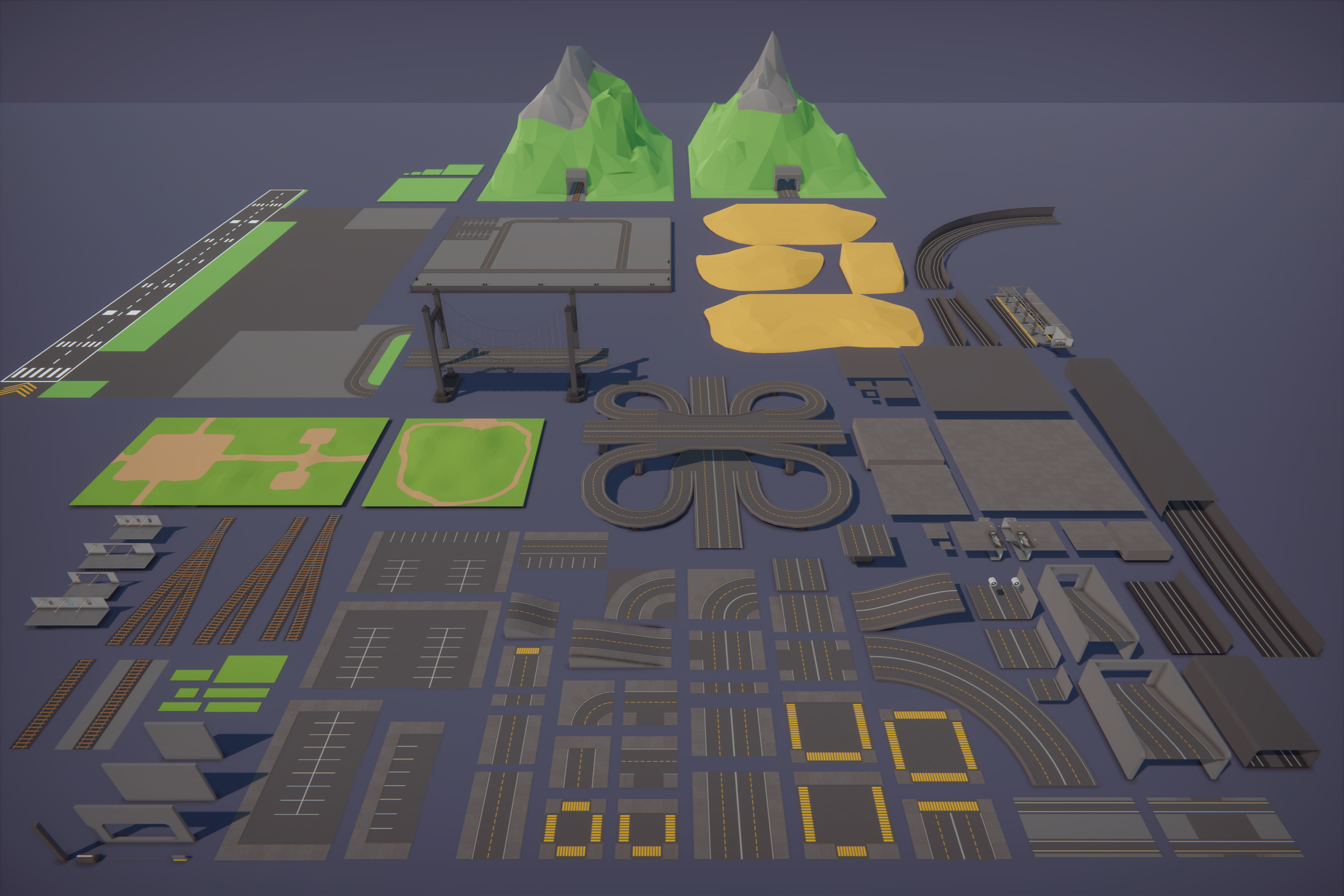 Low Poly Mega City Low-poly 3D model_32
