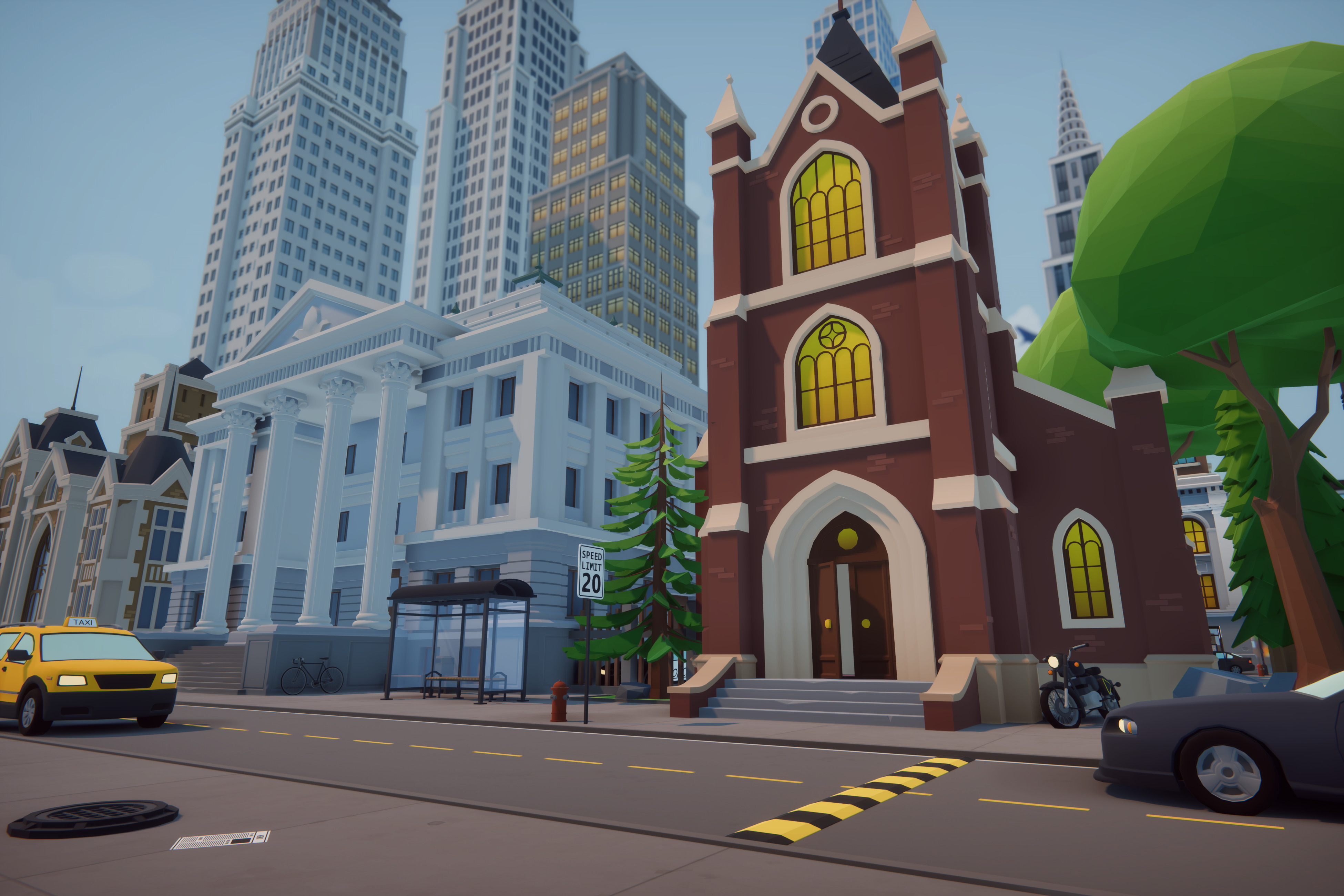 Low Poly Mega City Low-poly 3D model_2