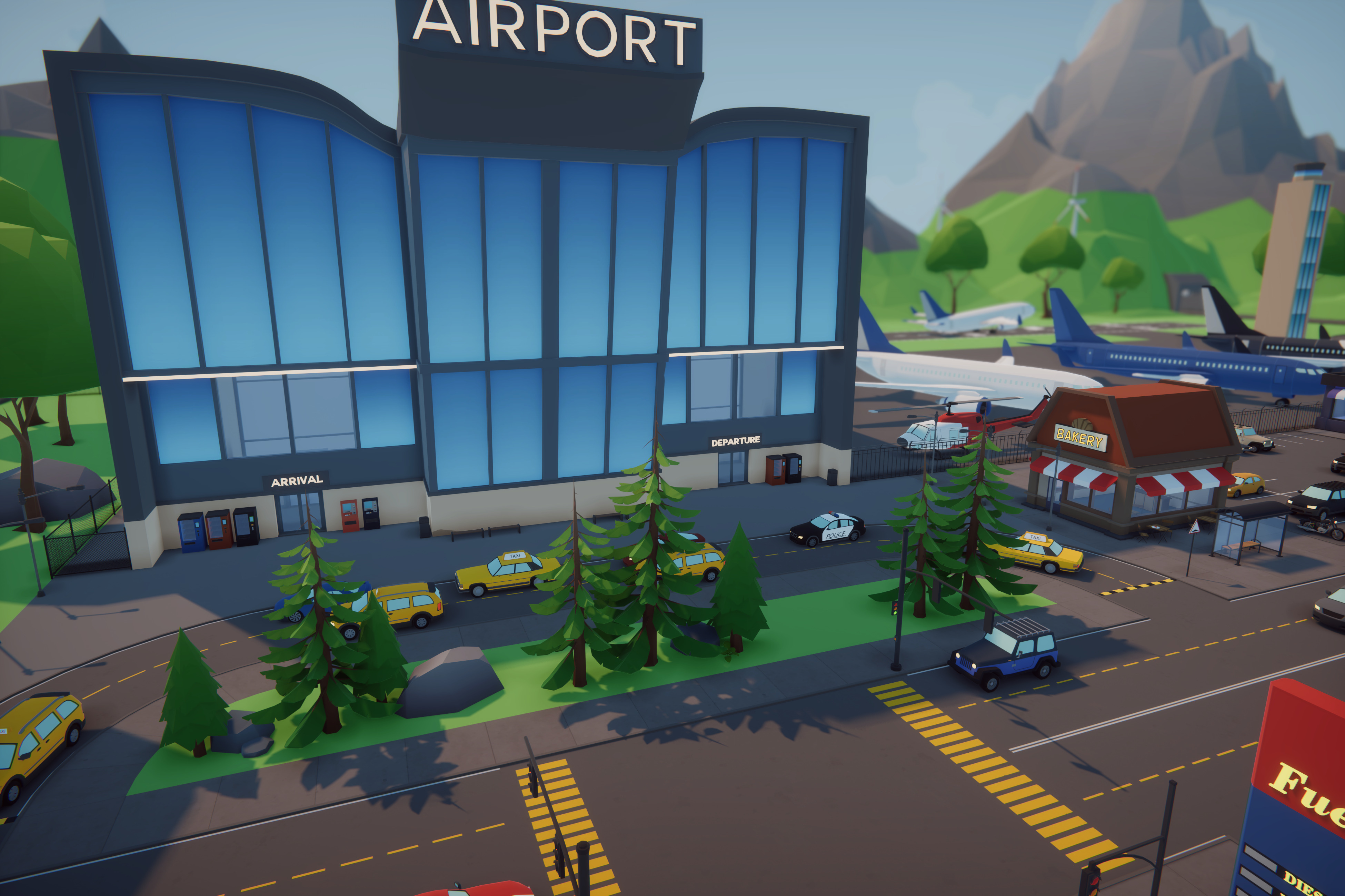 Low Poly Mega City Low-poly 3D model_21