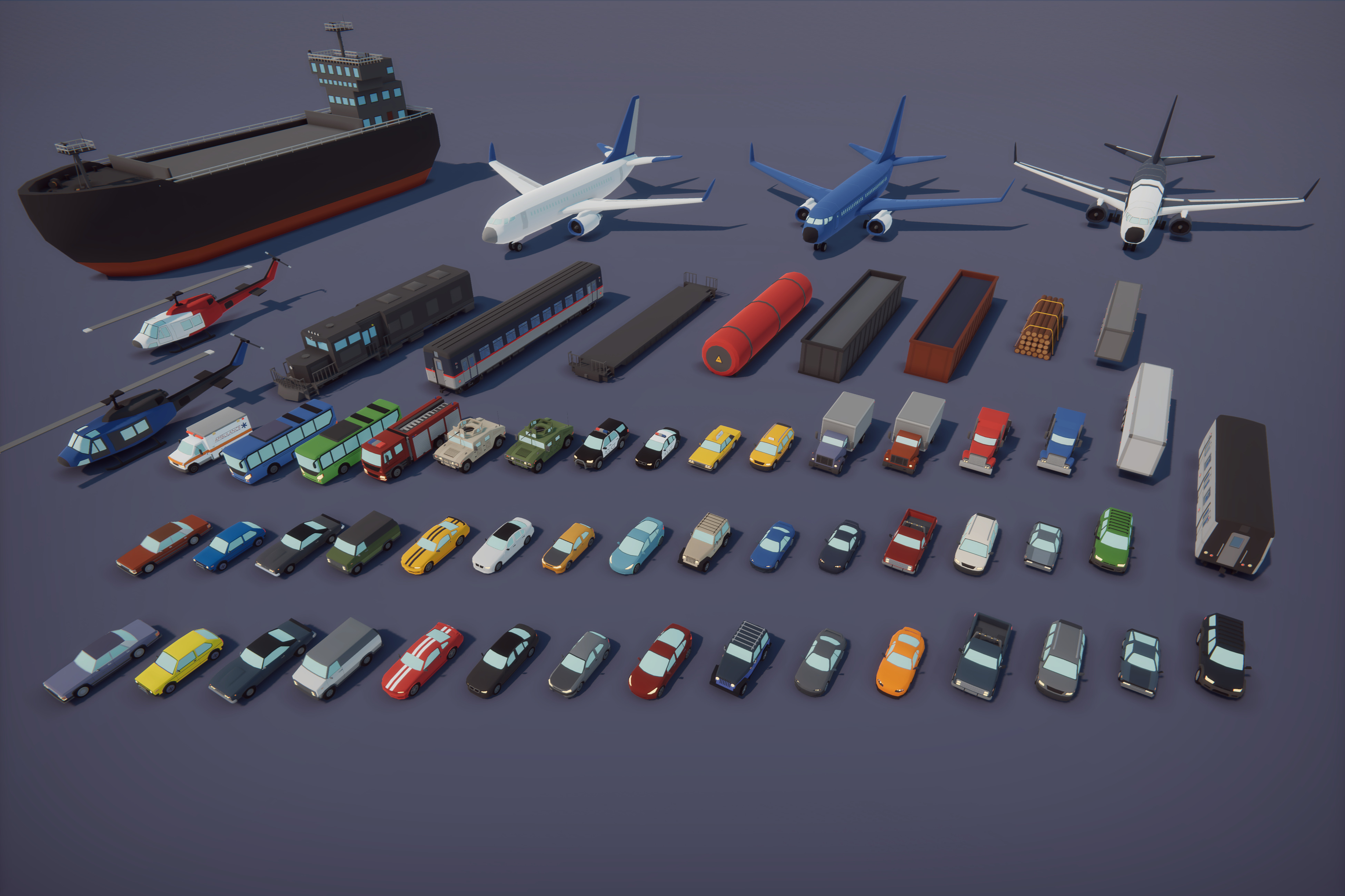 Low Poly Mega City Low-poly 3D model_36