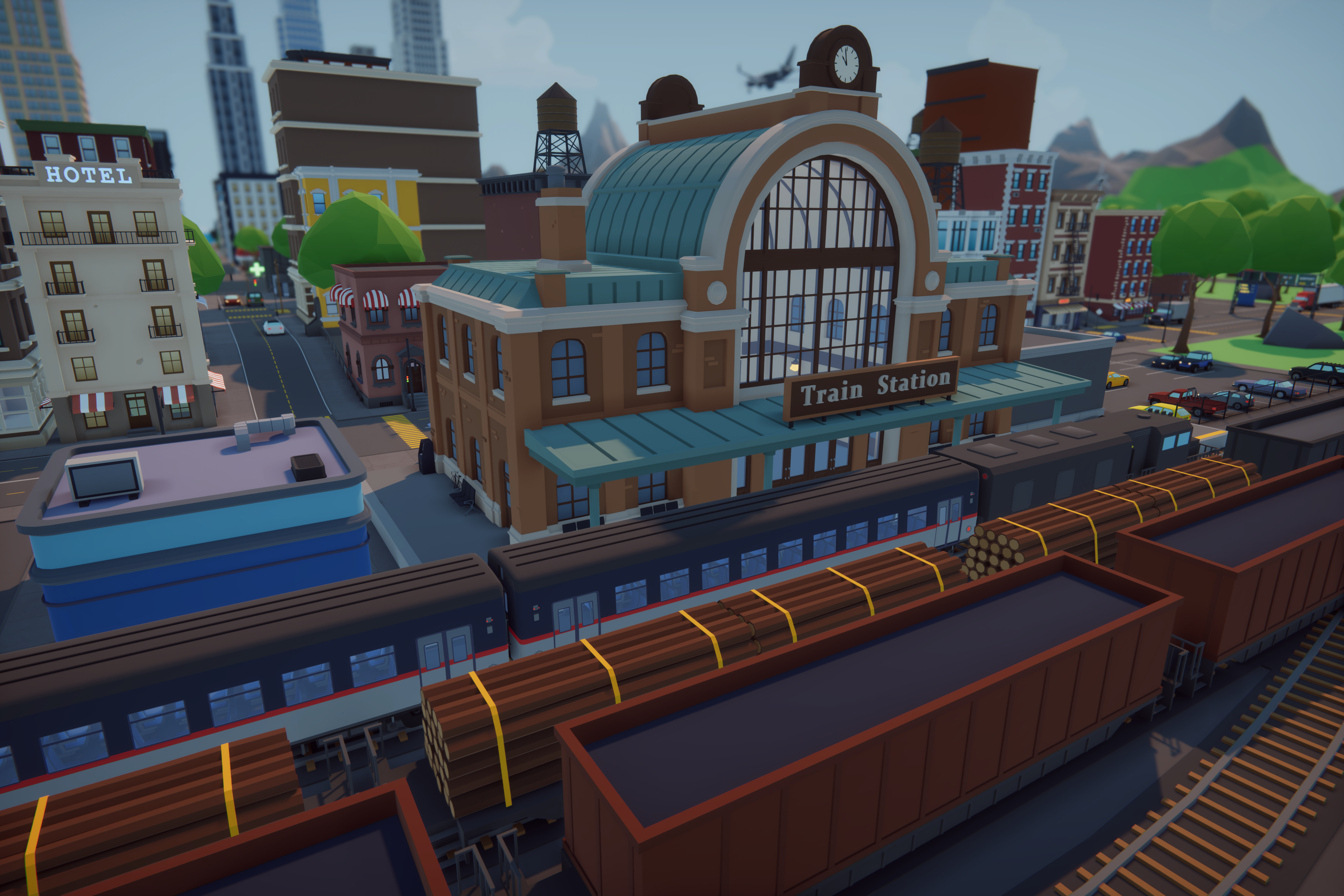 Low Poly Mega City Low-poly 3D model_15