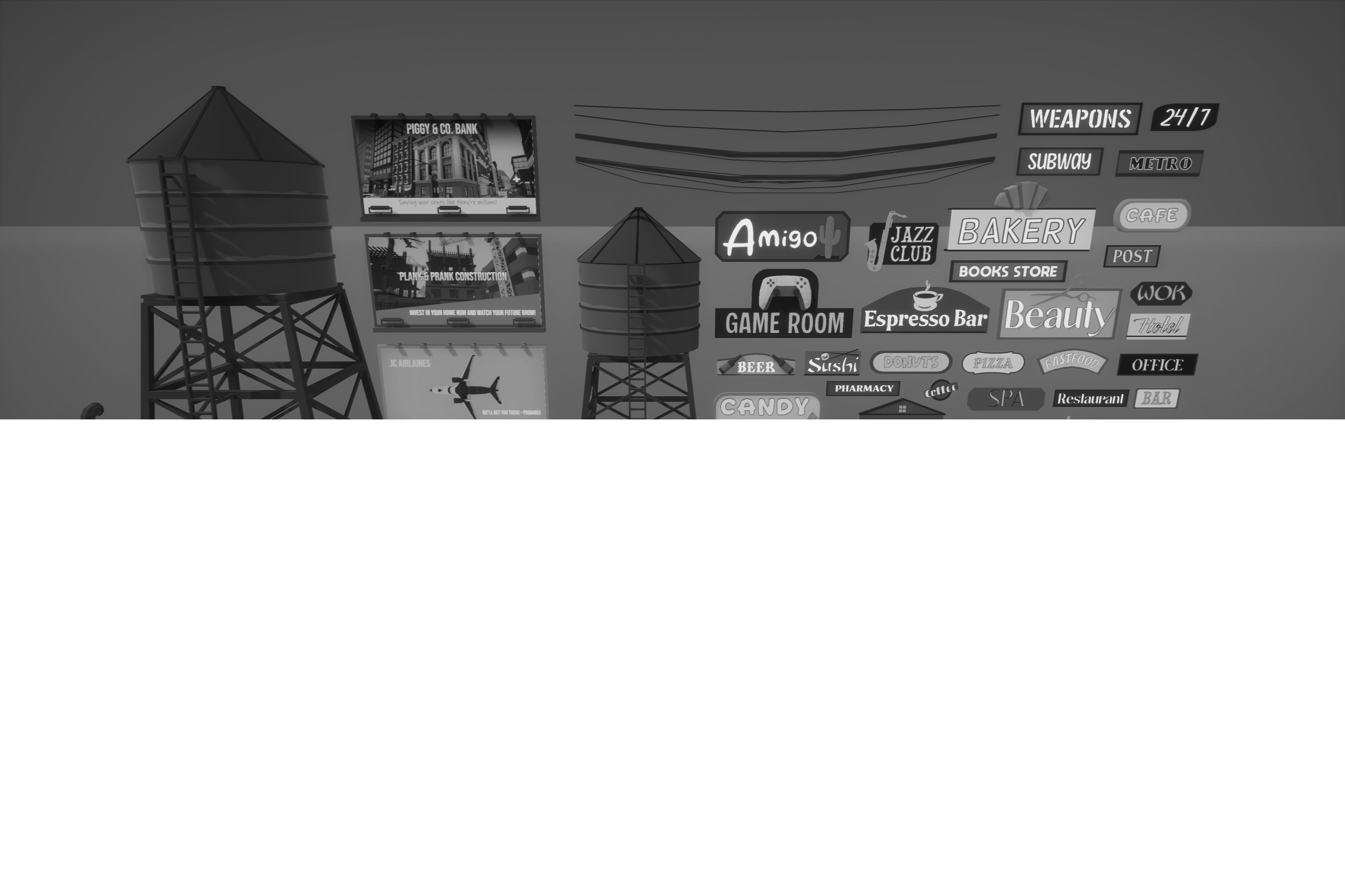 Low Poly Mega City Low-poly 3D model_34