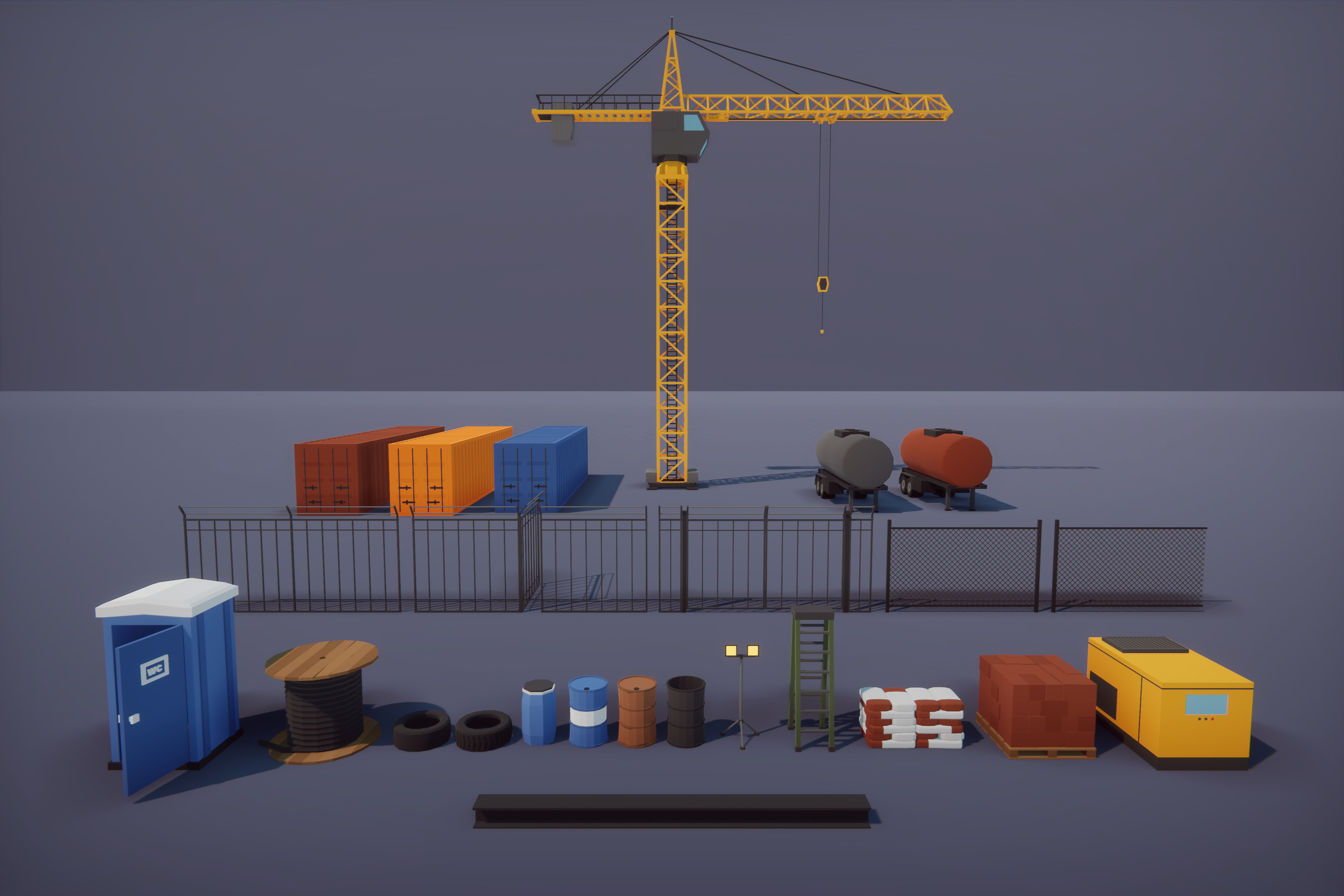 Low Poly Mega City Low-poly 3D model_37