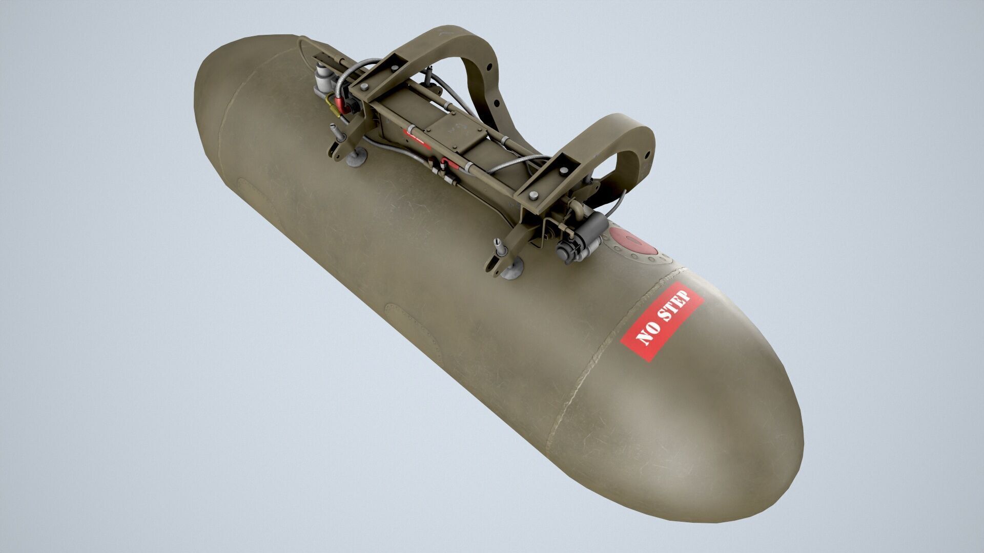 Helicopter External Fuel Tank 450L With Mount Low-poly 3D model_6