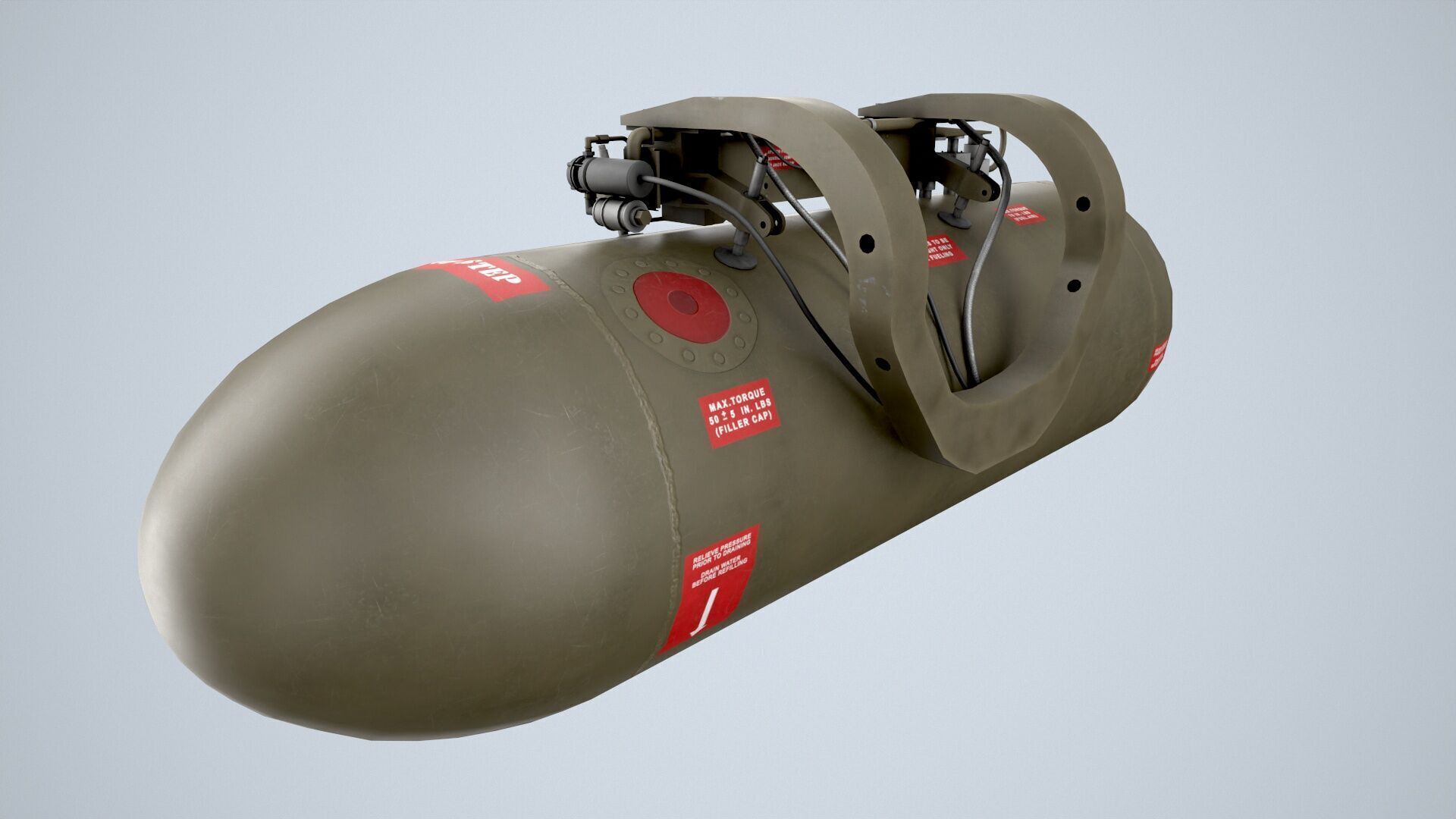 Helicopter External Fuel Tank 450L With Mount Low-poly 3D model_3