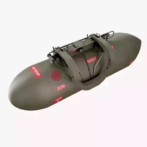 Helicopter External Fuel Tank 450L With Mount Low-poly 3D model