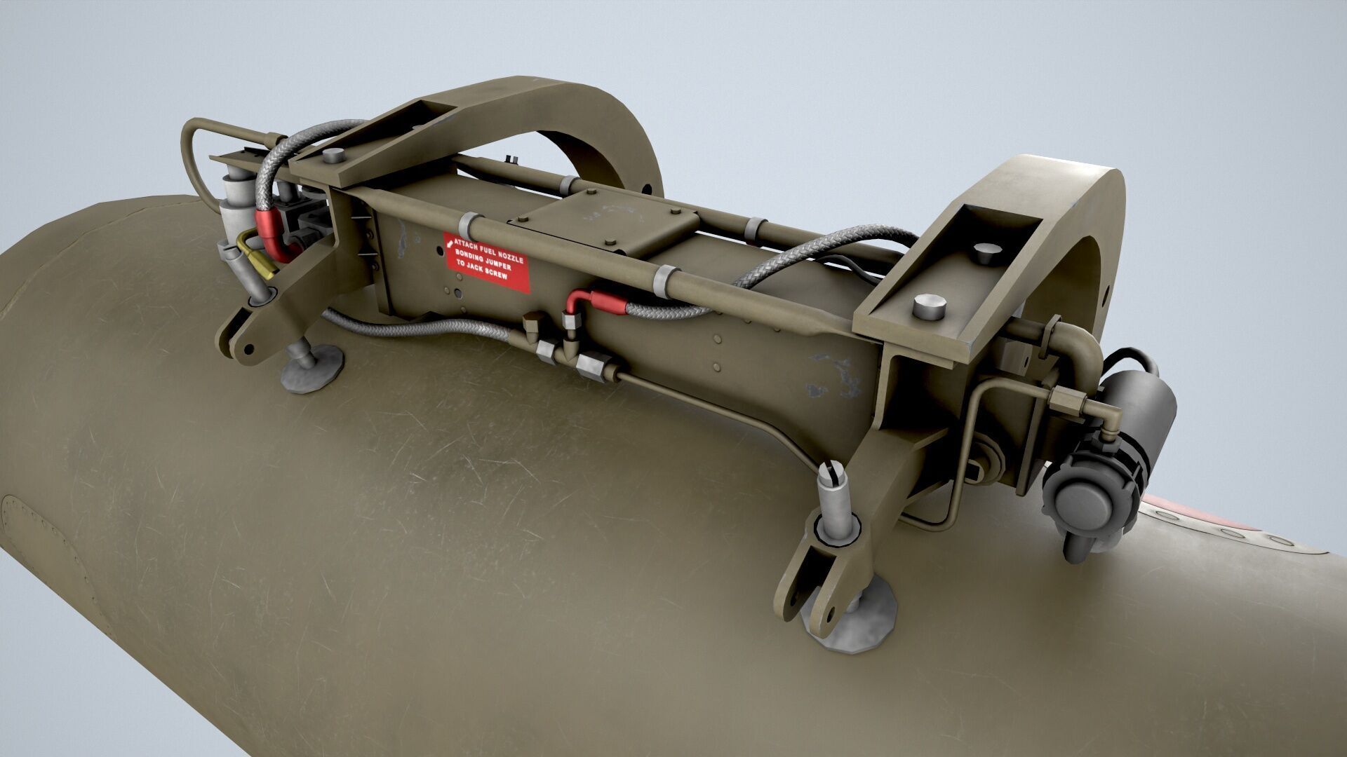 Helicopter External Fuel Tank 450L With Mount Low-poly 3D model_4