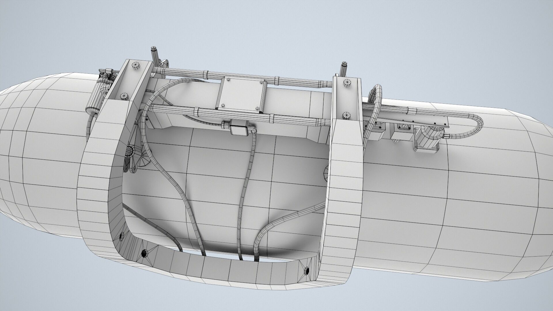 Helicopter External Fuel Tank 450L With Mount Low-poly 3D model_11