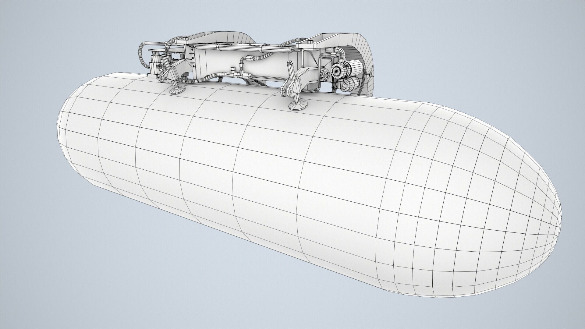 Helicopter External Fuel Tank 450L With Mount Low-poly 3D model_7