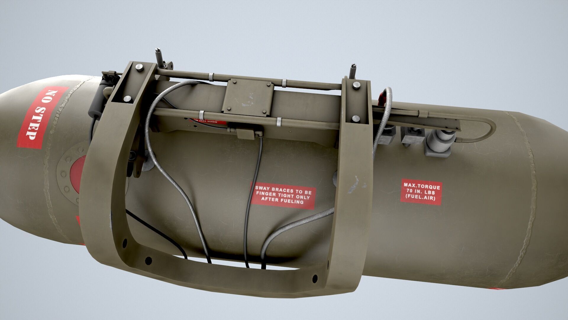 Helicopter External Fuel Tank 450L With Mount Low-poly 3D model_5