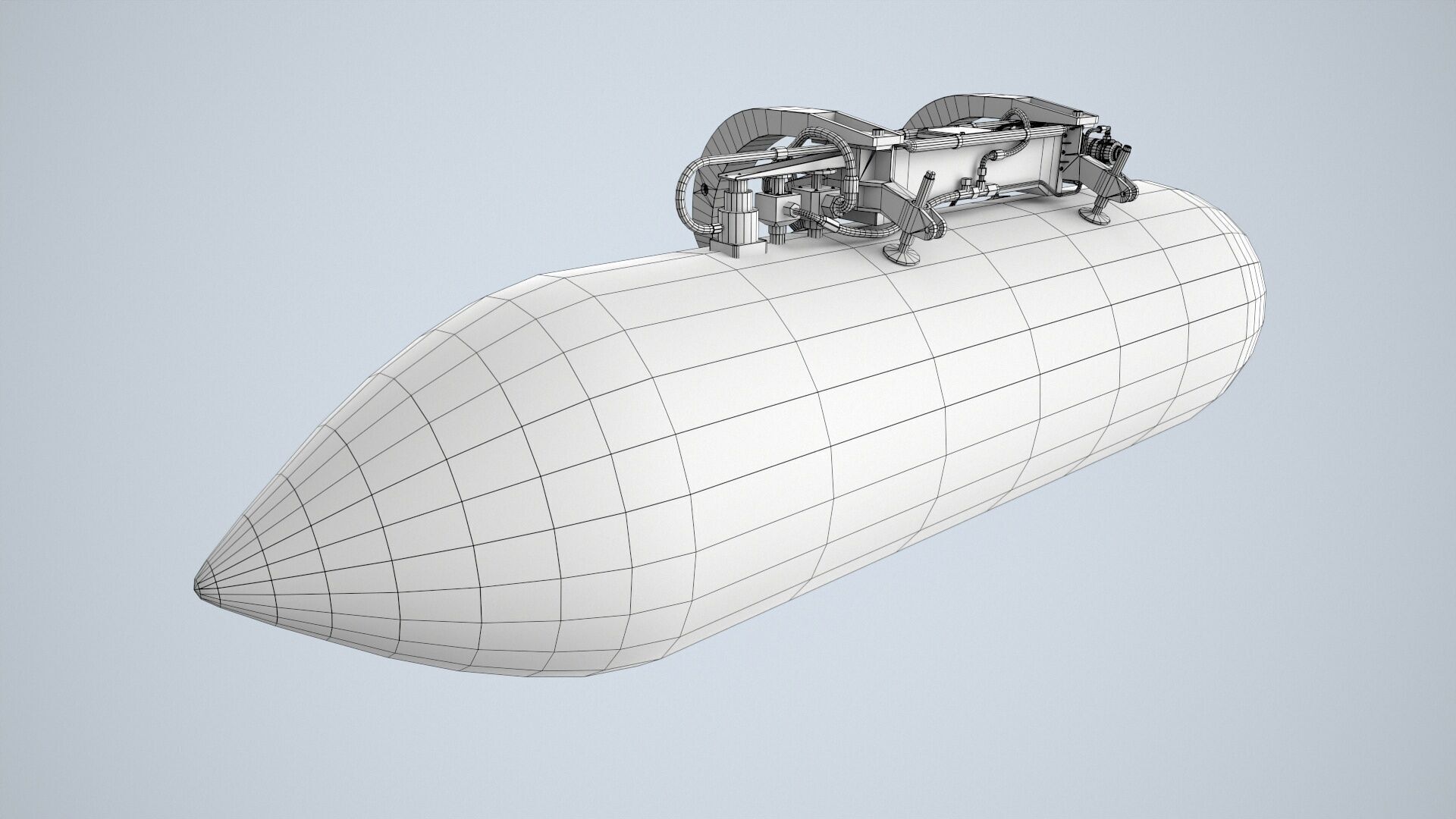 Helicopter External Fuel Tank 450L With Mount Low-poly 3D model_8
