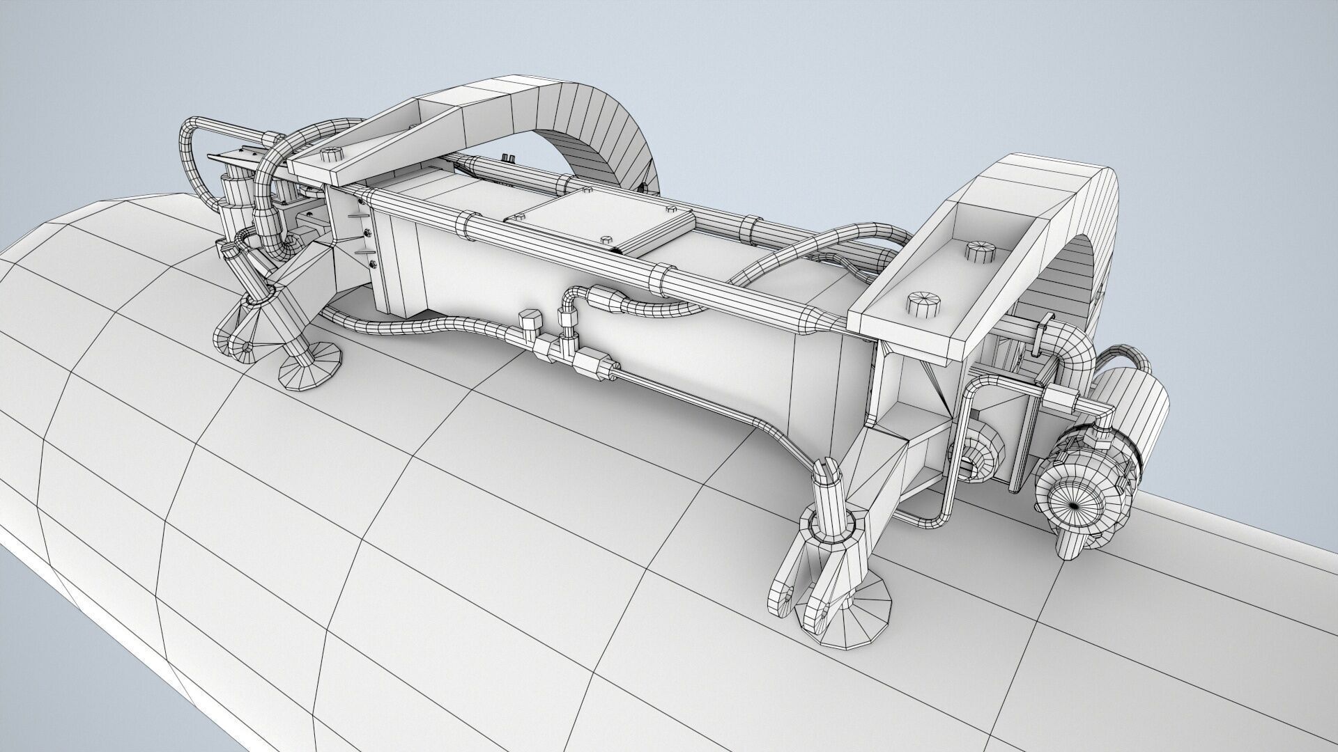 Helicopter External Fuel Tank 450L With Mount Low-poly 3D model_10