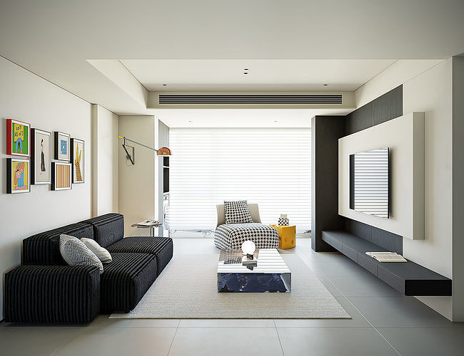 Modern Pop-Inspired Living Room Interior 421 3D model