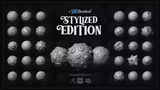 550 Stylized Brushes with 4K Alphas