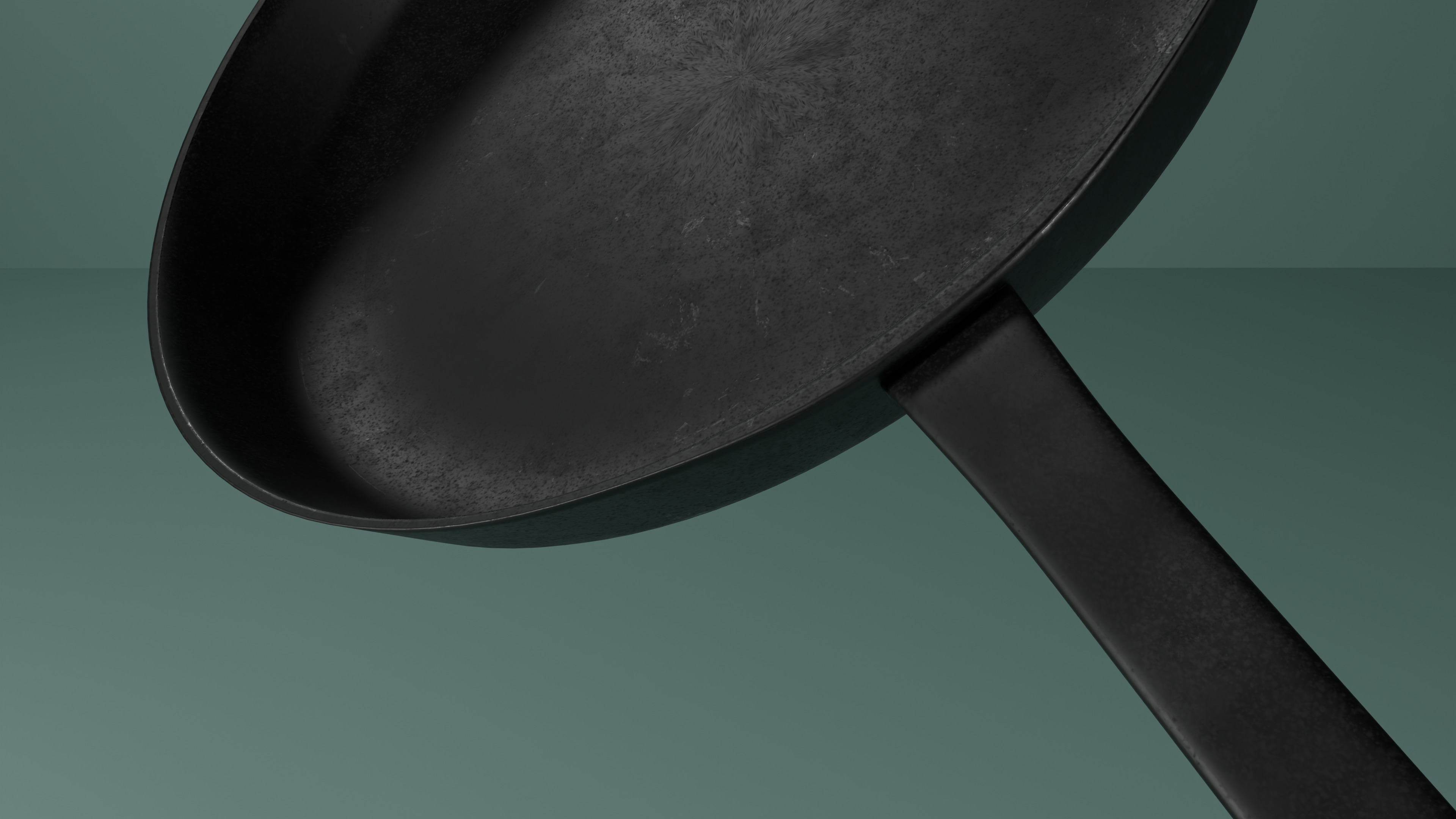 Frying Pan Low-poly 3D model_3