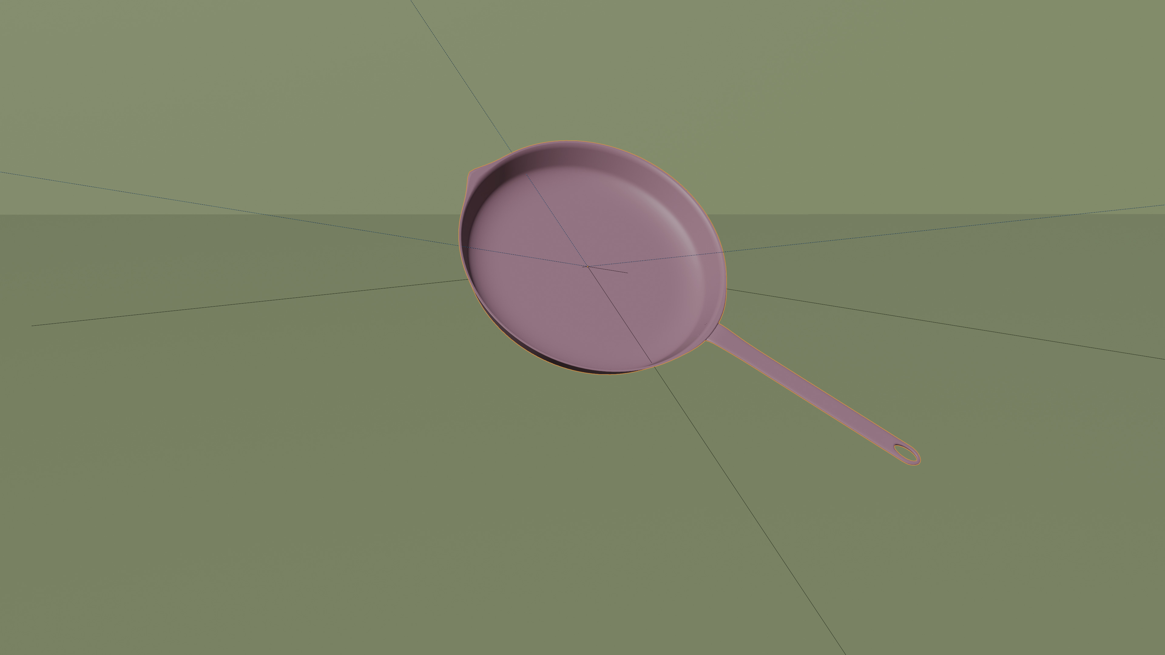 Frying Pan Low-poly 3D model_6
